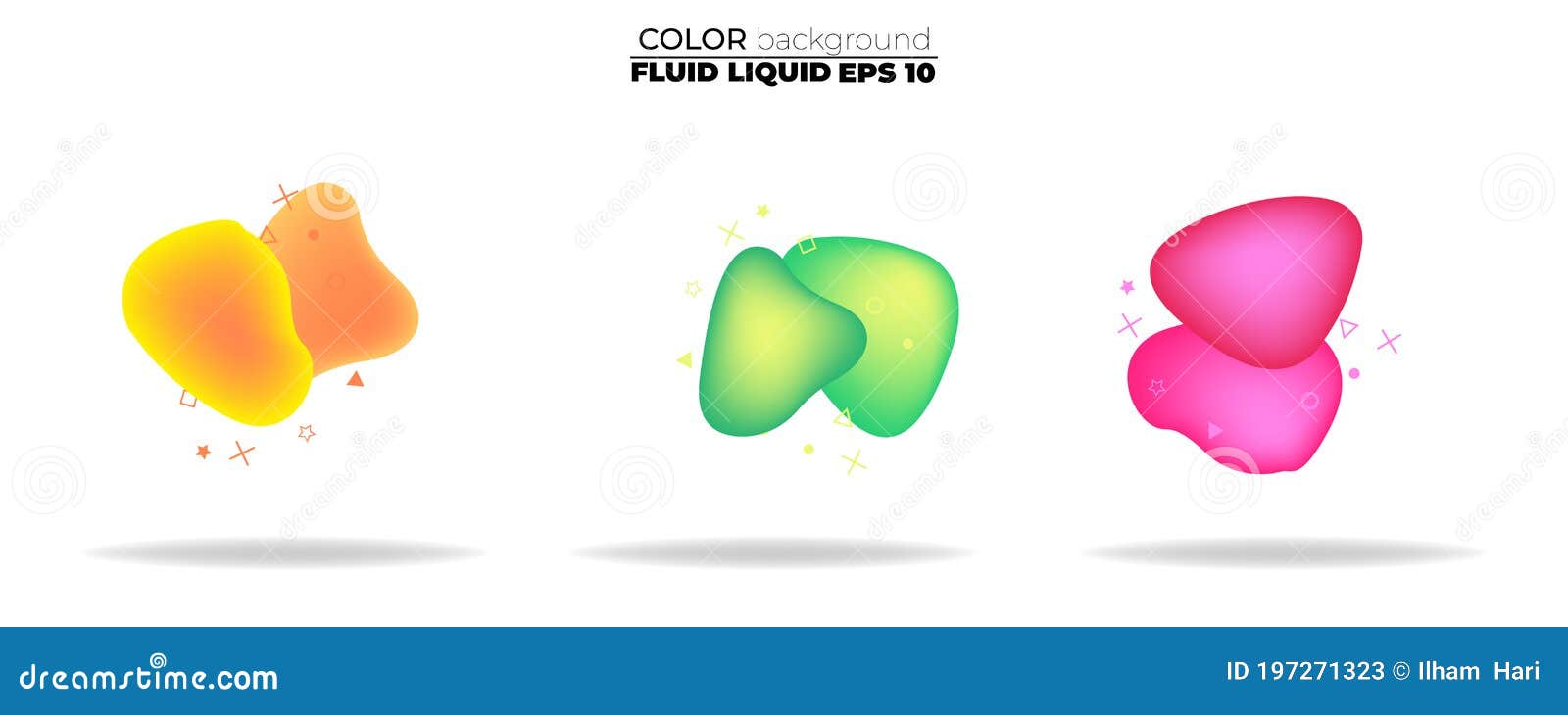 fluid   set. gradient liquid with neon colors,