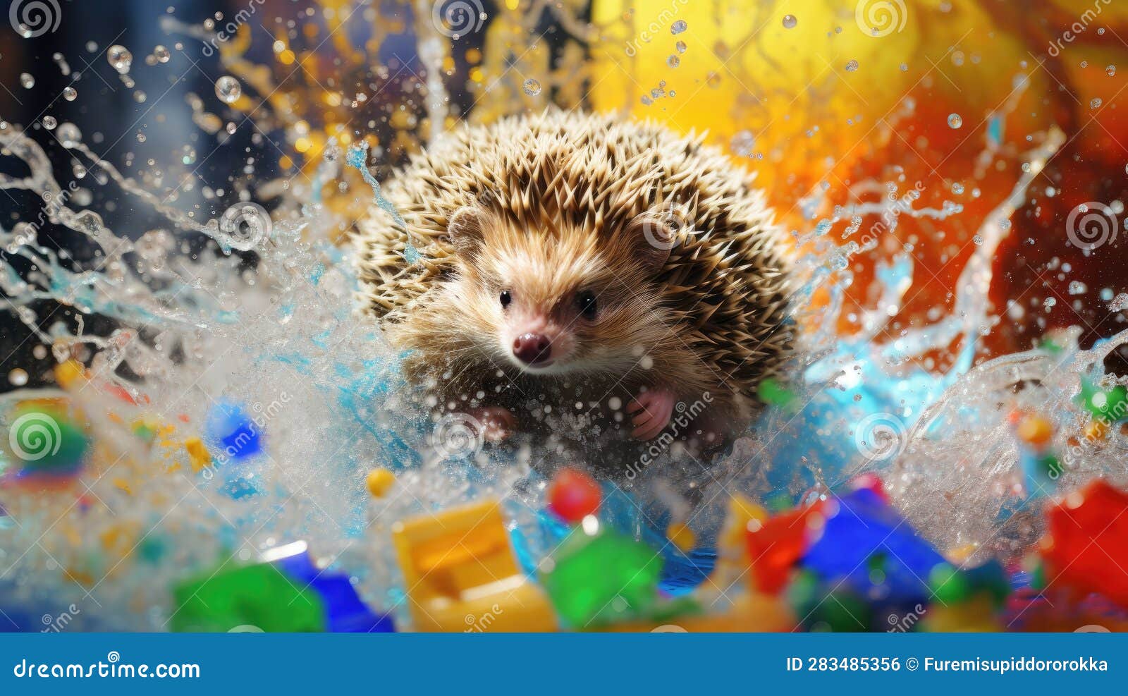 fluidity and unpredictability of watercolors by creating a dynamic and energetic hedgehog print.  cute hedgehog poster