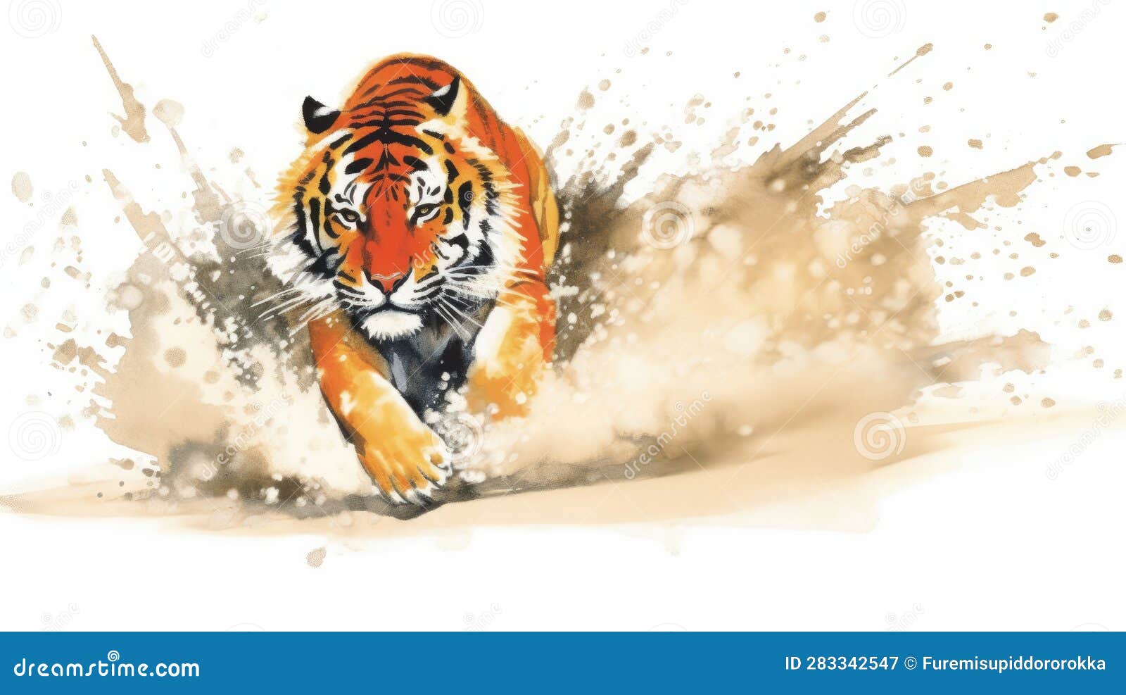 Pouncing Tiger Poster Print