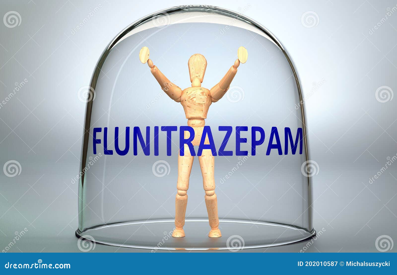 flunitrazepam can separate a person from the world and lock in an isolation that limits - pictured as a human figure locked inside