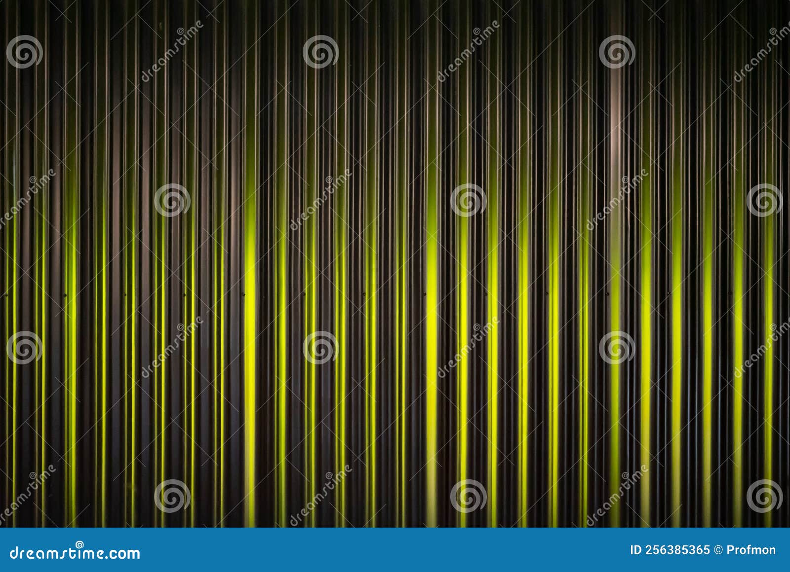 Fluorescent Green Color Gradient Glow Reflection on Parallel Lines