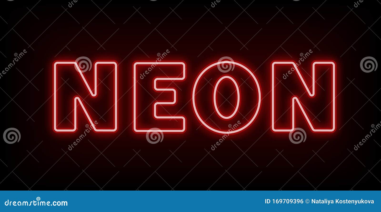 Fluorescent Word Neon stock vector. Illustration of tube 169709396