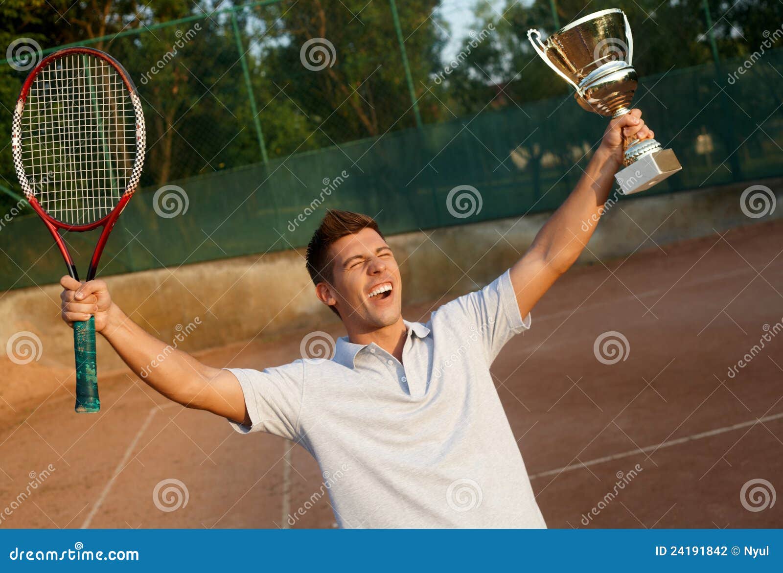 Flush of Victory on Tennis Court Stock Photo Image of lifestyle