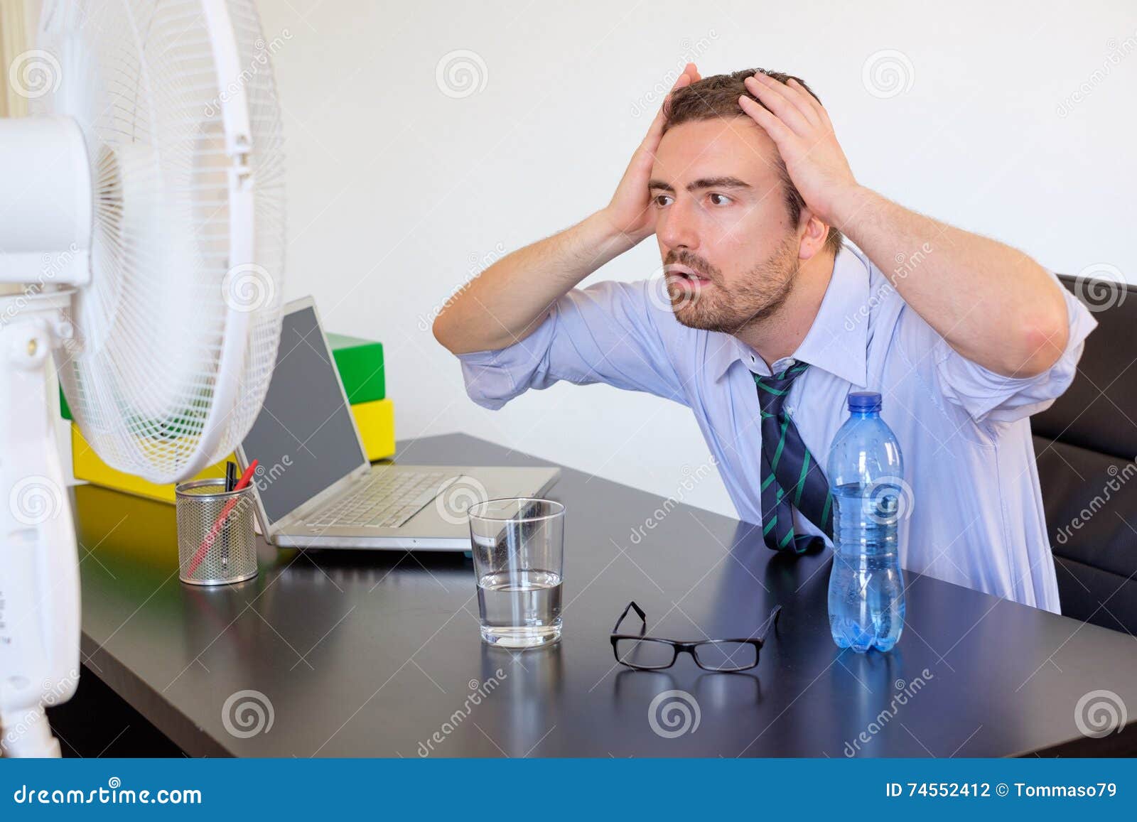 Flushed employee feeling stock photo. Image of relaxation 74552412