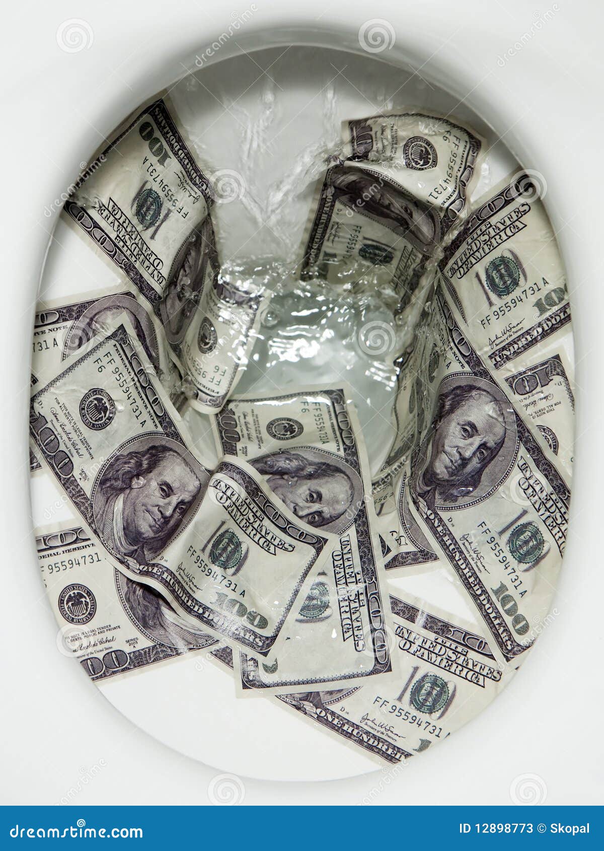 Flushing money stock image. Image of cash, money, spend 12898773