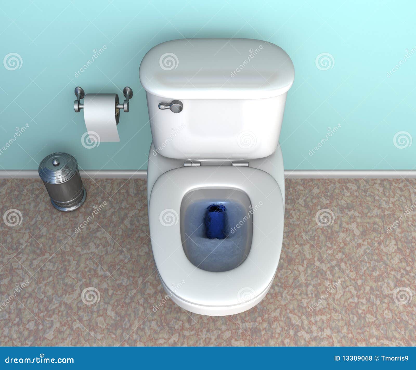 Flushing Toilet stock illustration. Illustration of room 13309068