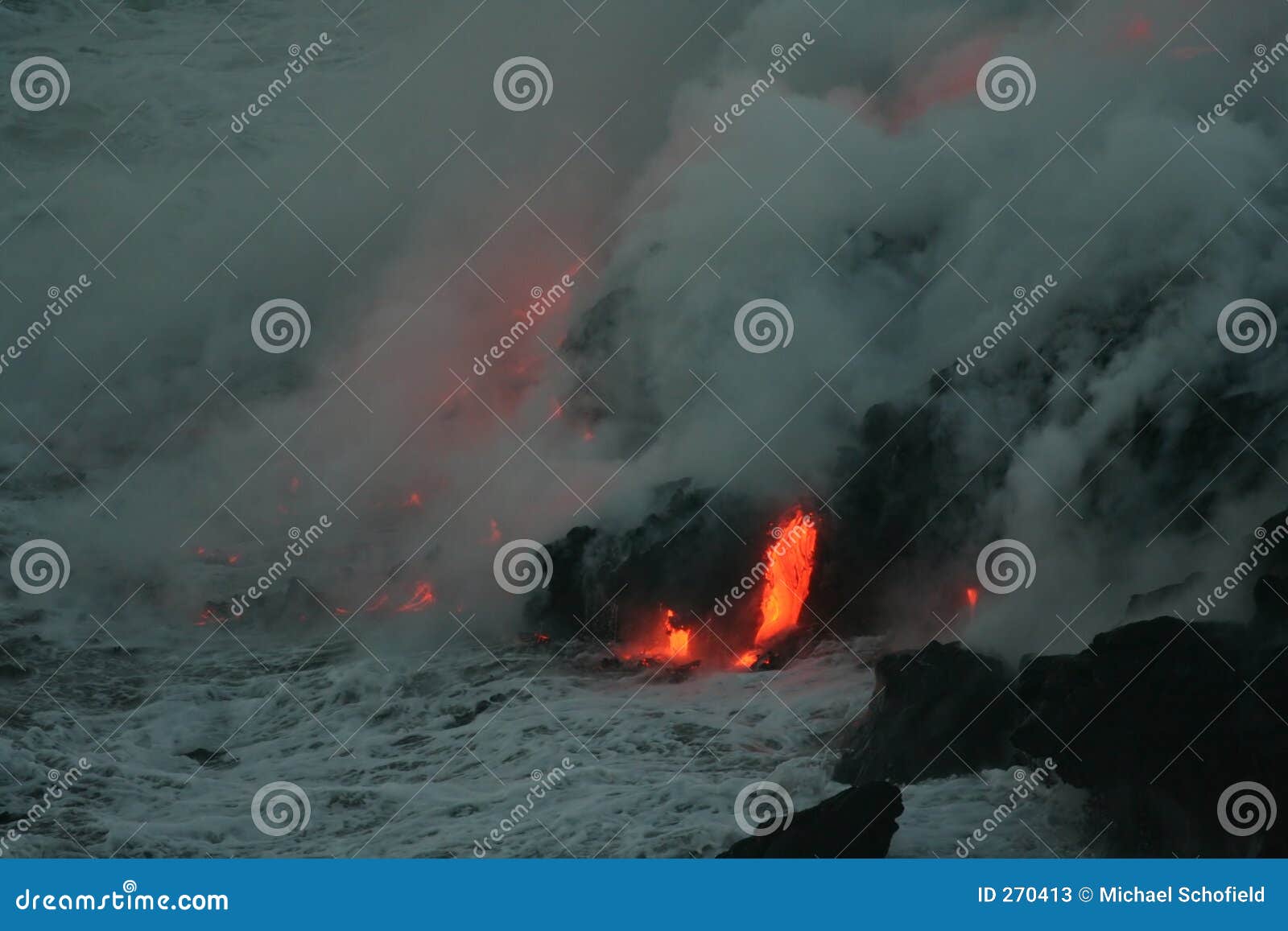 Flusso di lava 5. Flusso di lava del vulcano di Kilauea, Hawai