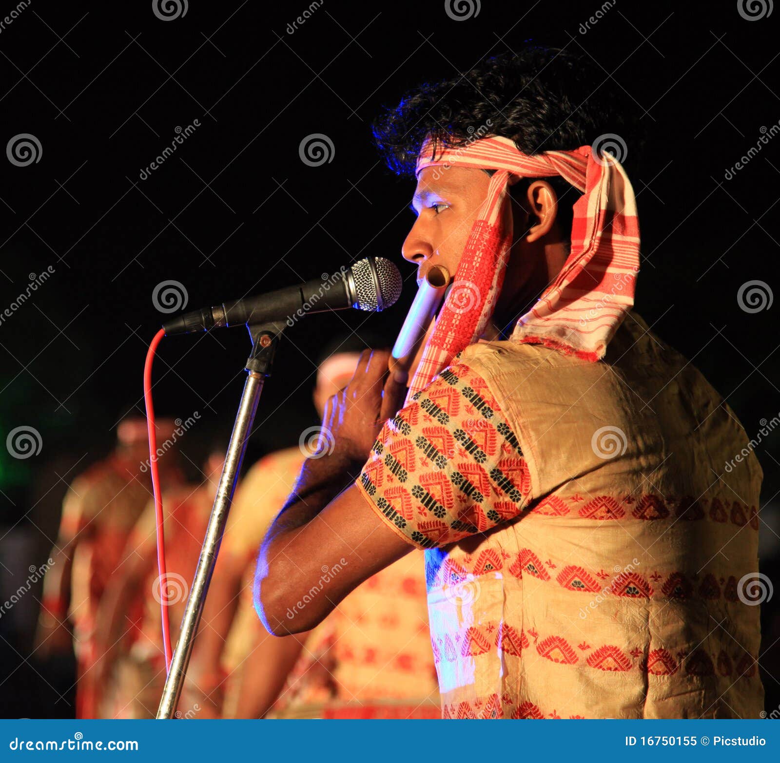 Flute artist stock image. Image of wire, night, playing 16750155