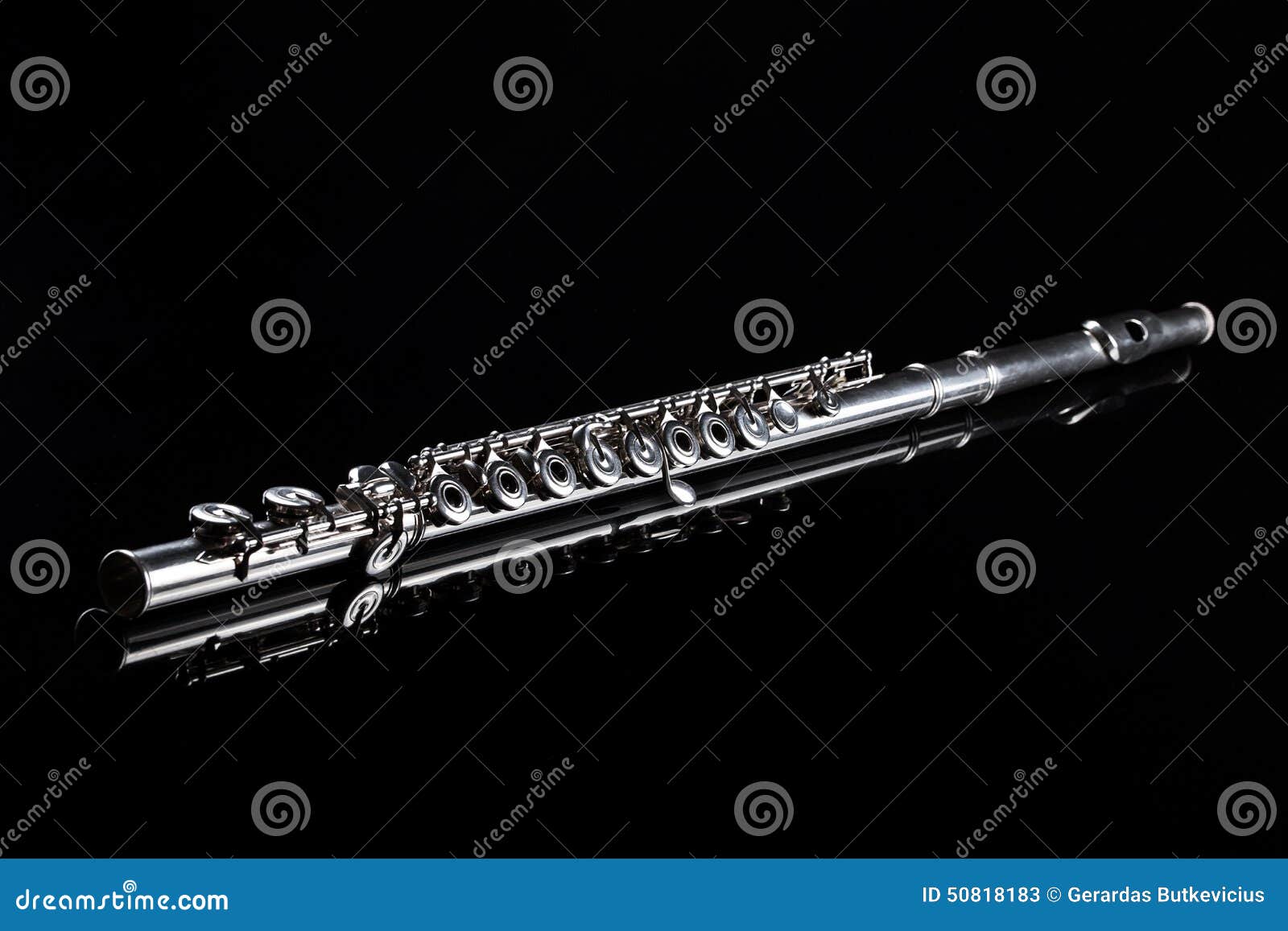 Flute on black background stock image. Image of macro - 50818183