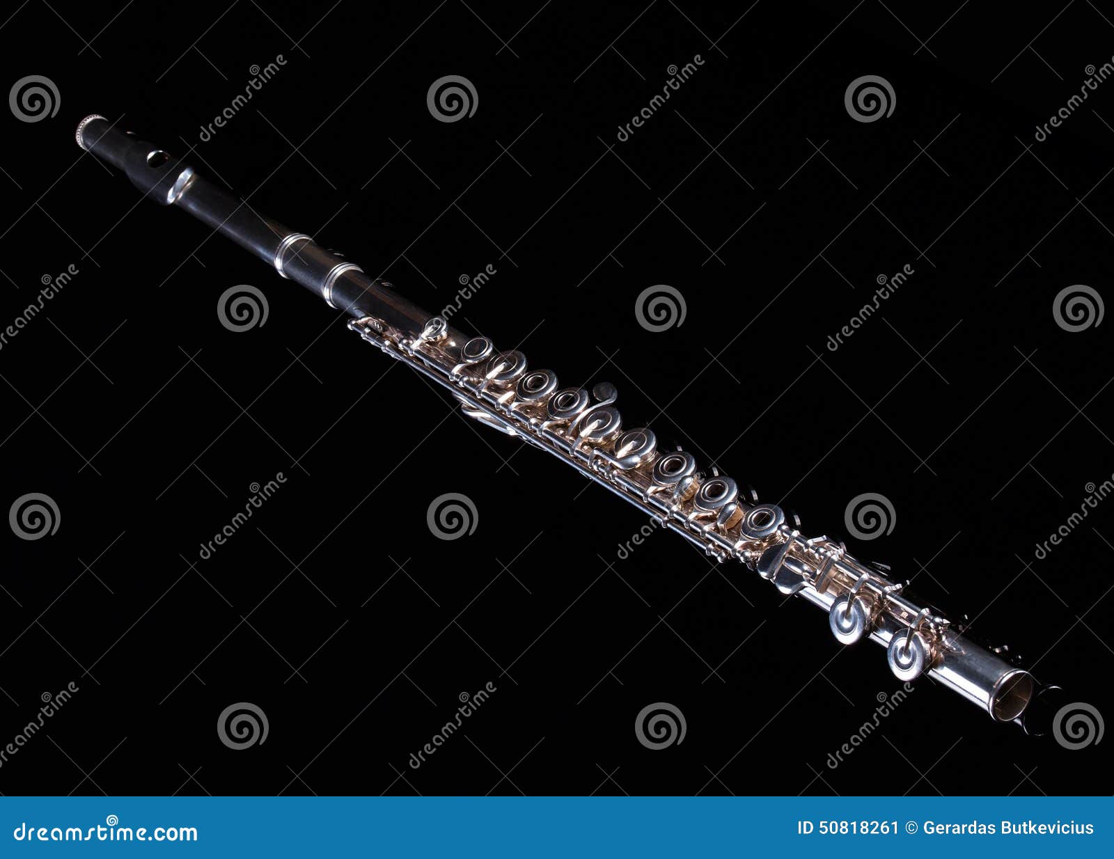 Flute on black background stock image. Image of listening - 50818261