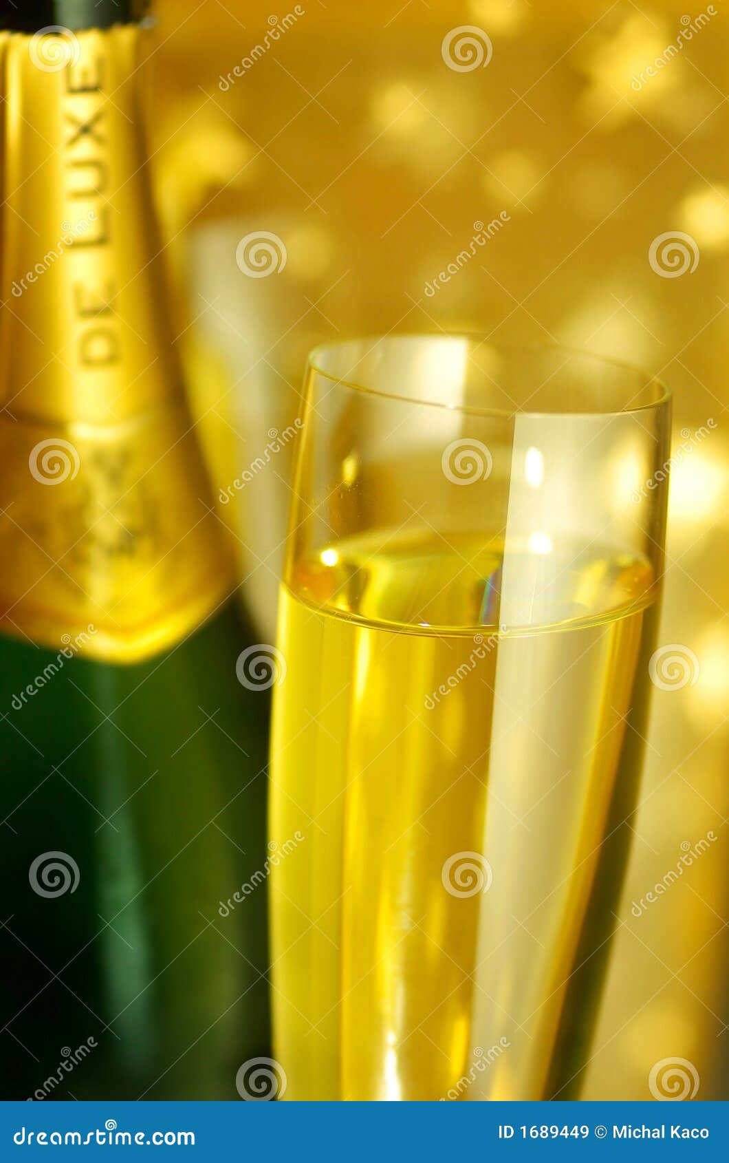 Flute Glass and a Bottle of Champagne Stock Image Image of champagne
