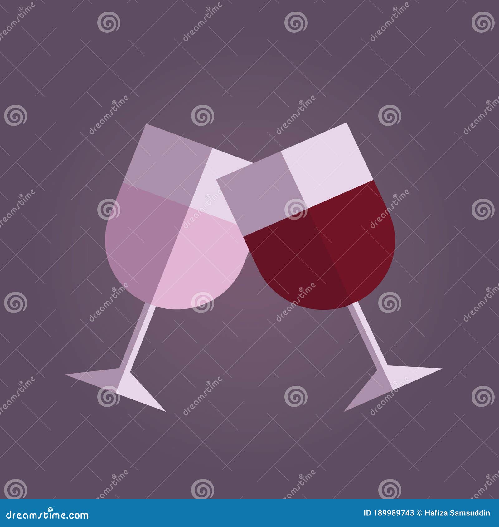 Flute Glasses with Champagne. Vector Illustration Decorative Design