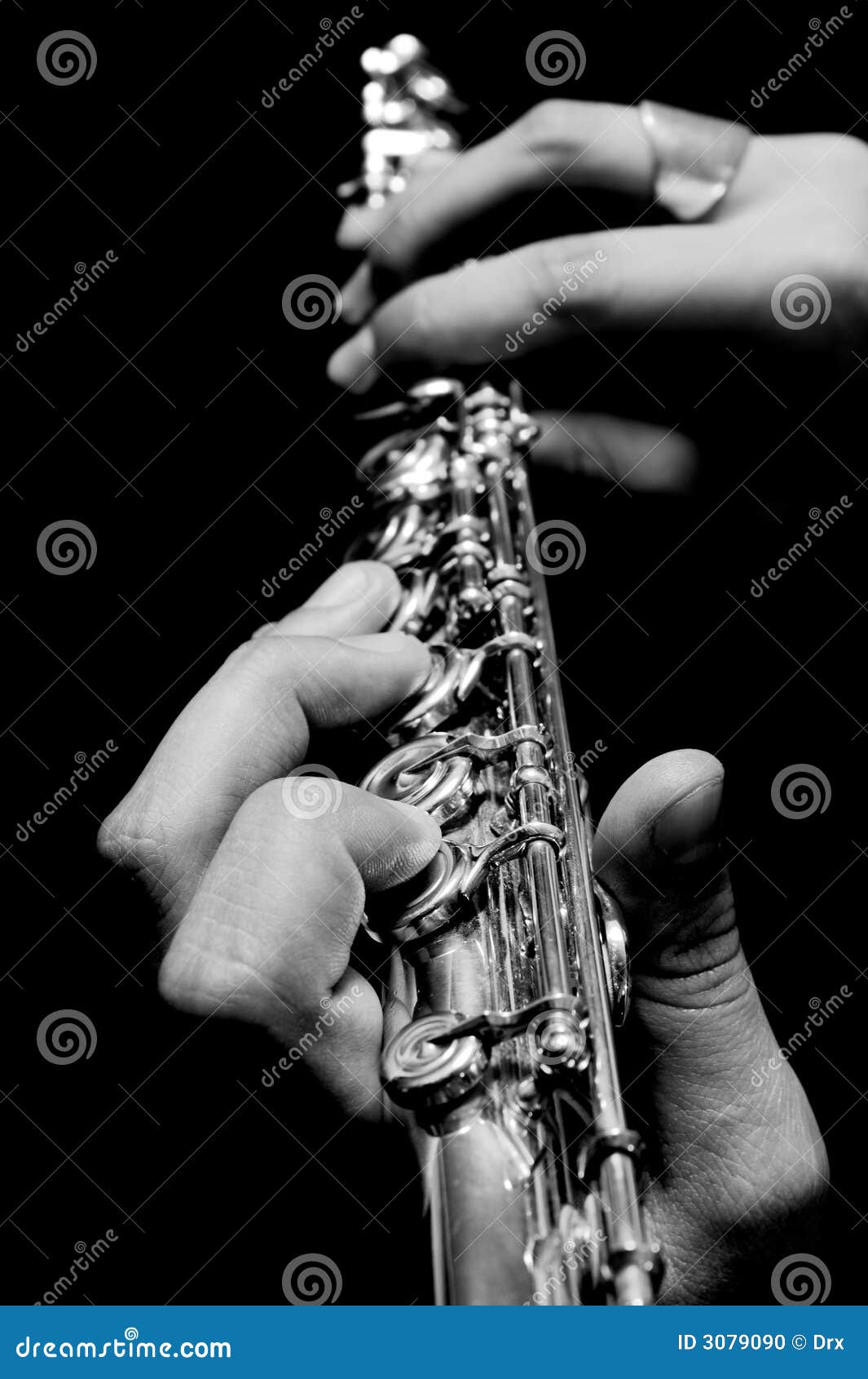 Flute in Hands Music Concept Stock Photo Image of fingers, close
