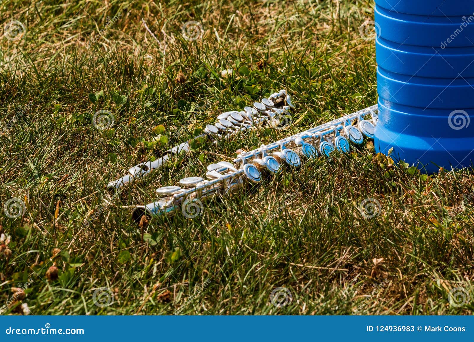 Flute Lying in the Grass during Marching Band Camp Stock Image Image