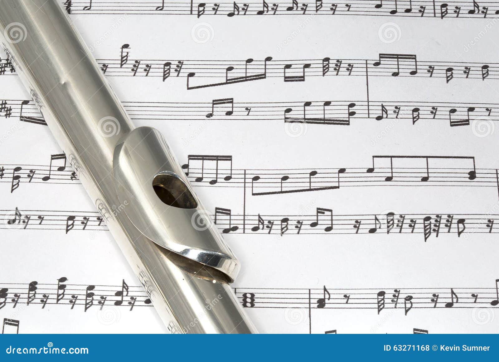 Flute Mouthpiece on Sheet Music Stock Photo Image of macro, wind