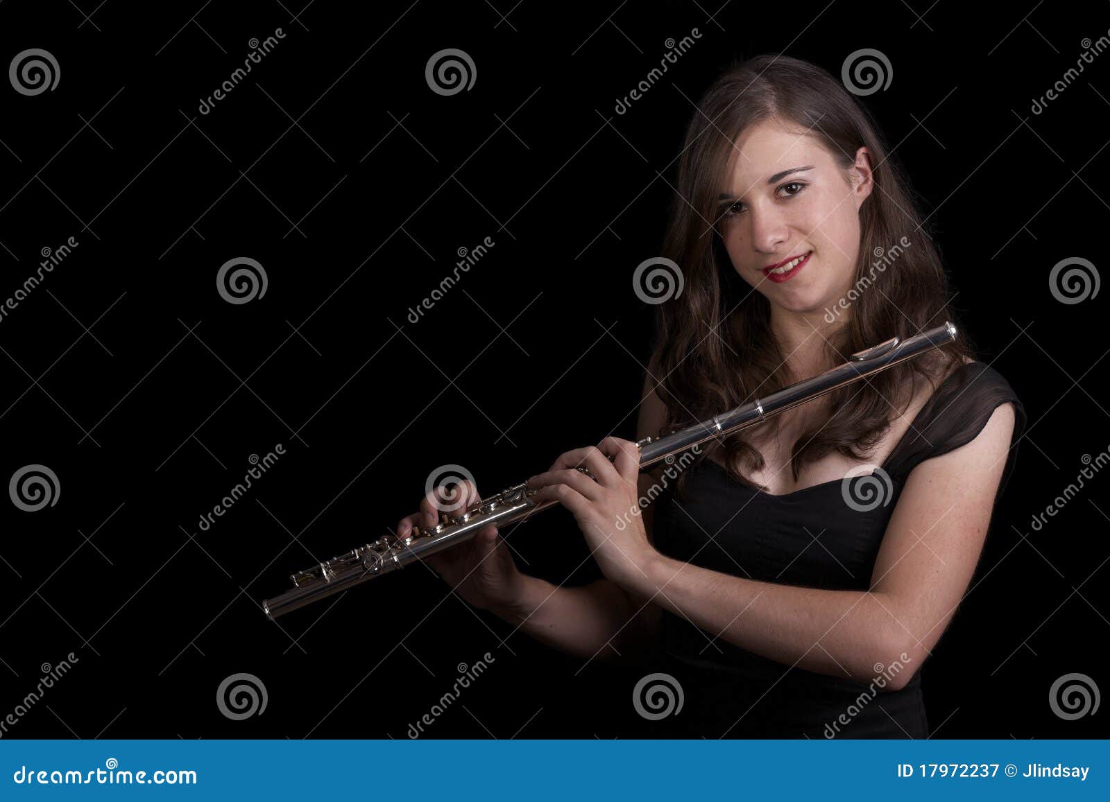 Flute Player 1 stock image. Image of metal, beauty, expression 17972237