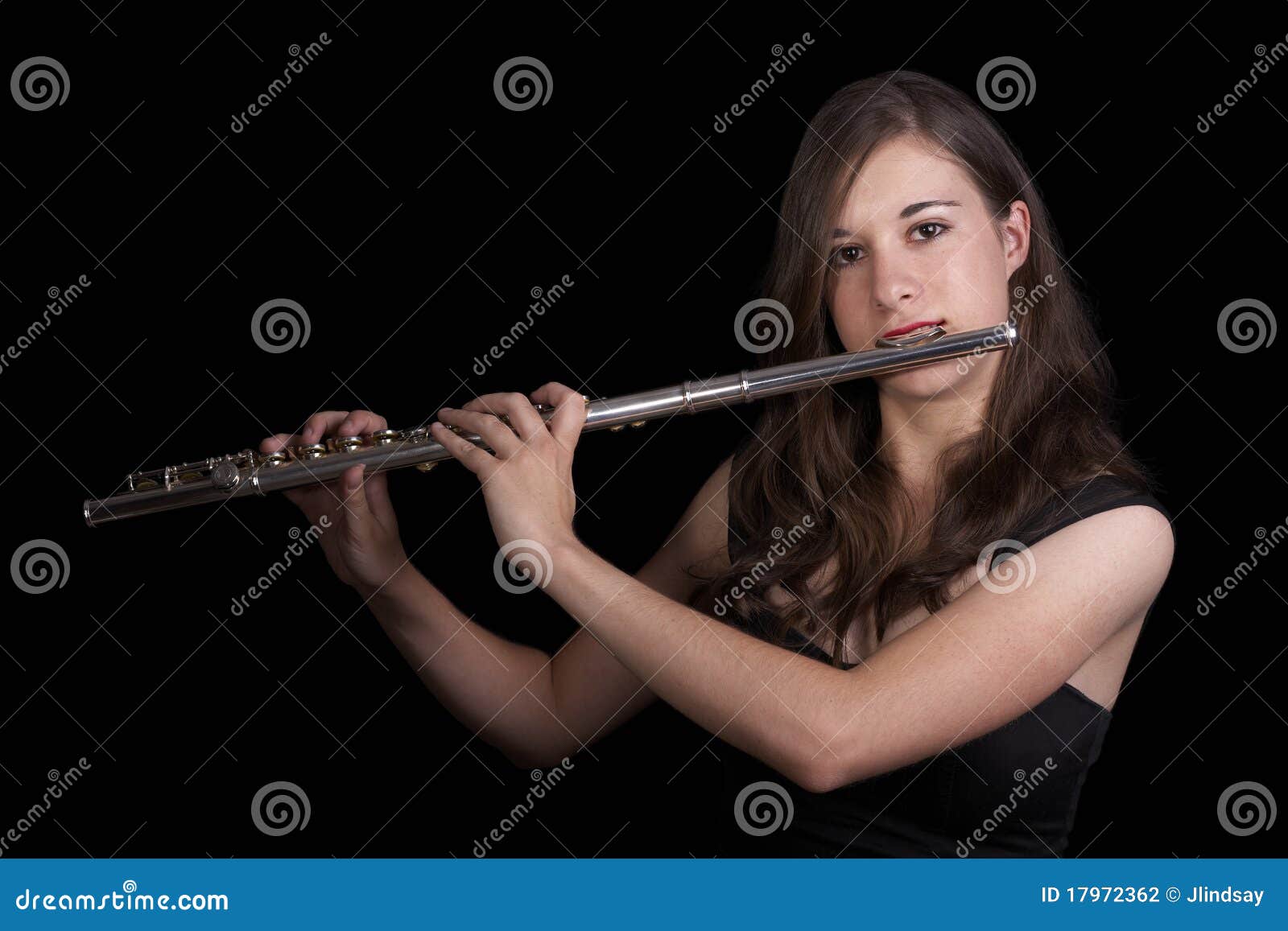 Flute Player 2 stock photo. Image of black, flutist 17972362