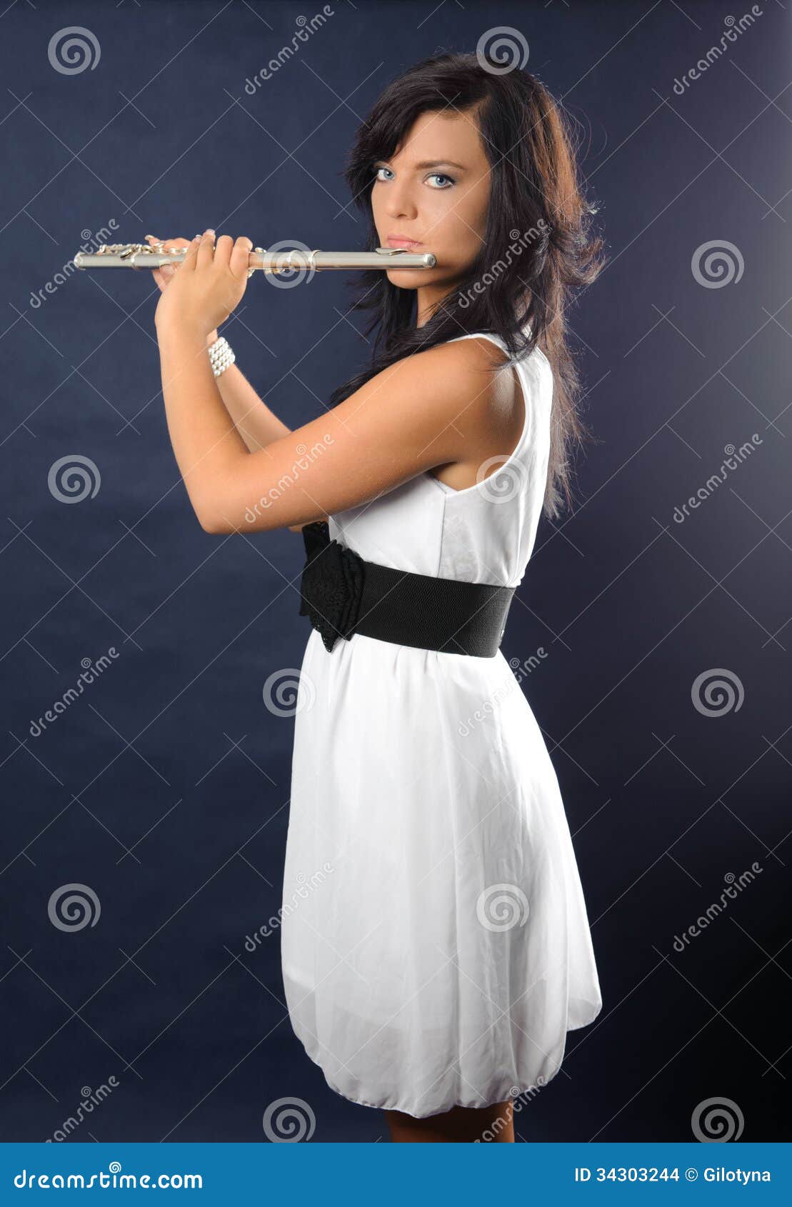 Flutist stock photo. Image of mouth, perform, recorder 34303244