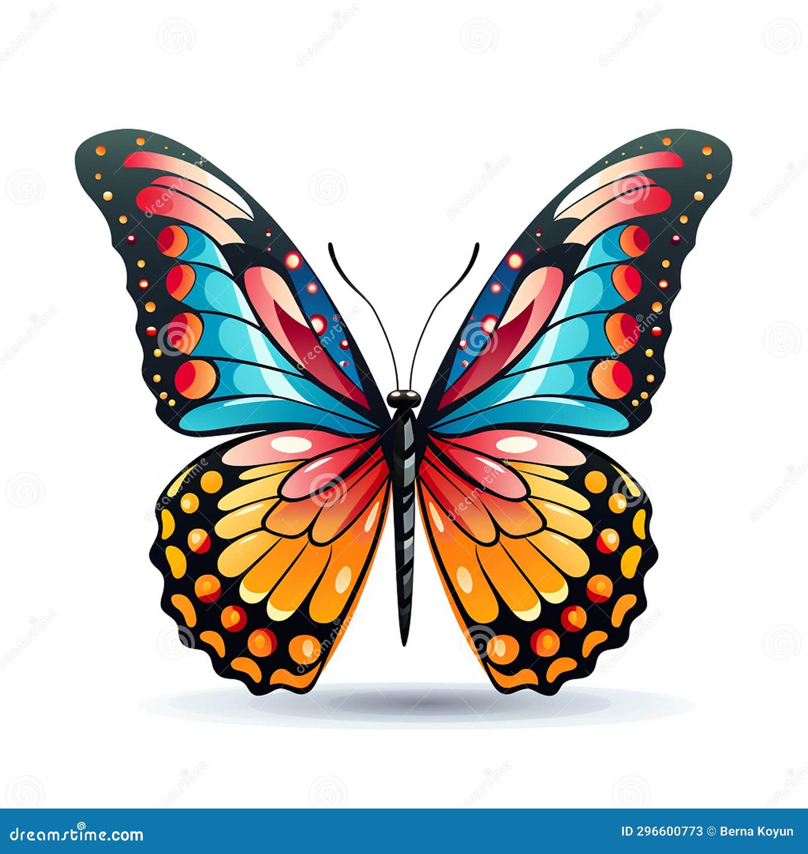 Fluttering Butterfly on White Background a Delicate Creature in Flight