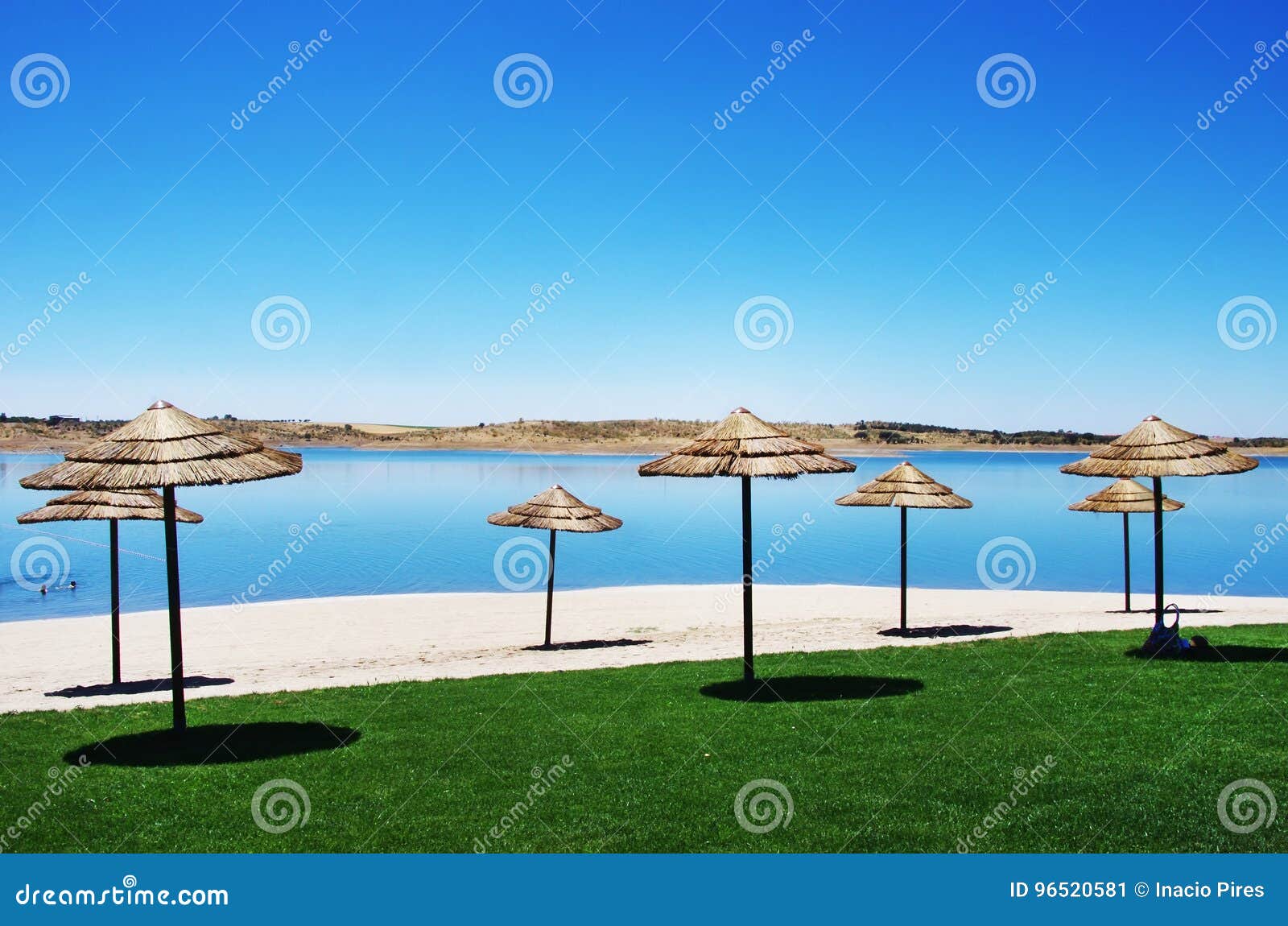 fluvial beach at alqueva lake, portugal