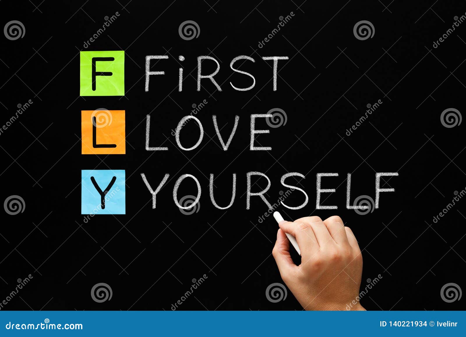Download FLY - First Love Yourself Acronym Concept Stock Photo ...