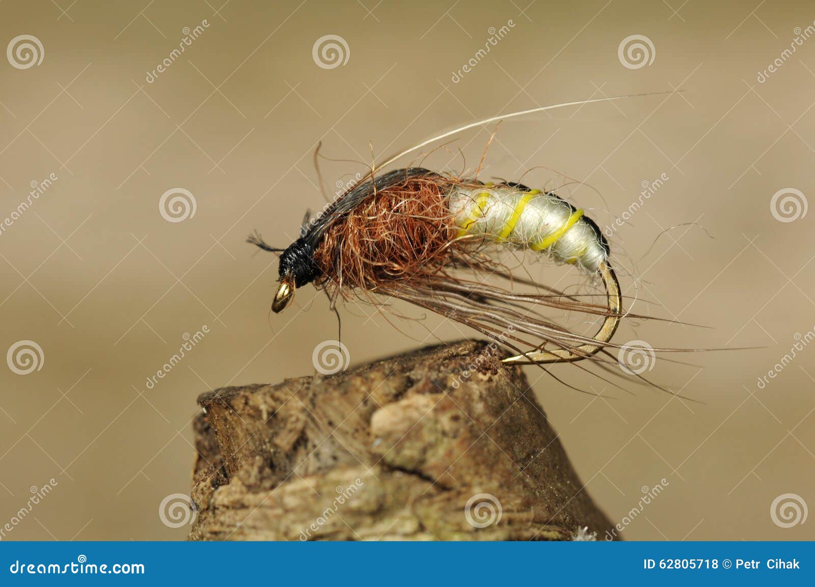 Fly fishing bait stock photo. Image of hobby, hand, closeup 62805718