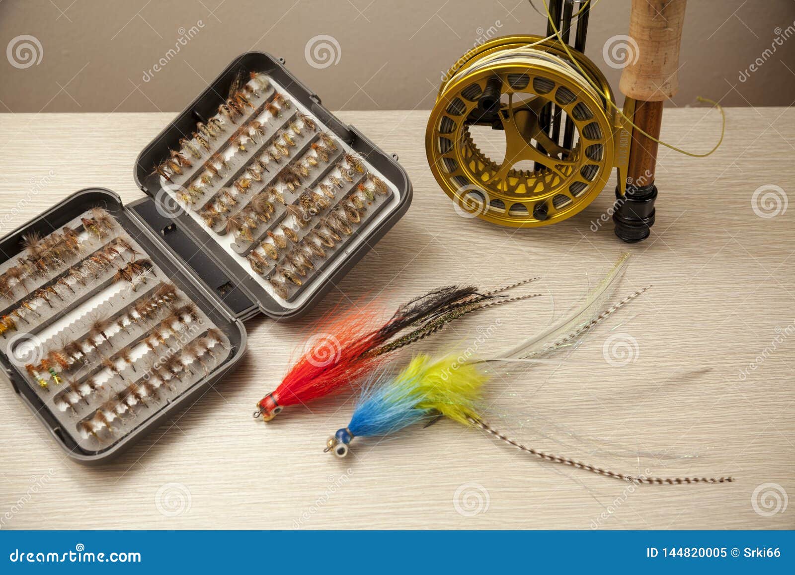 Fly fishing equipment stock image. Image of natural 144820005