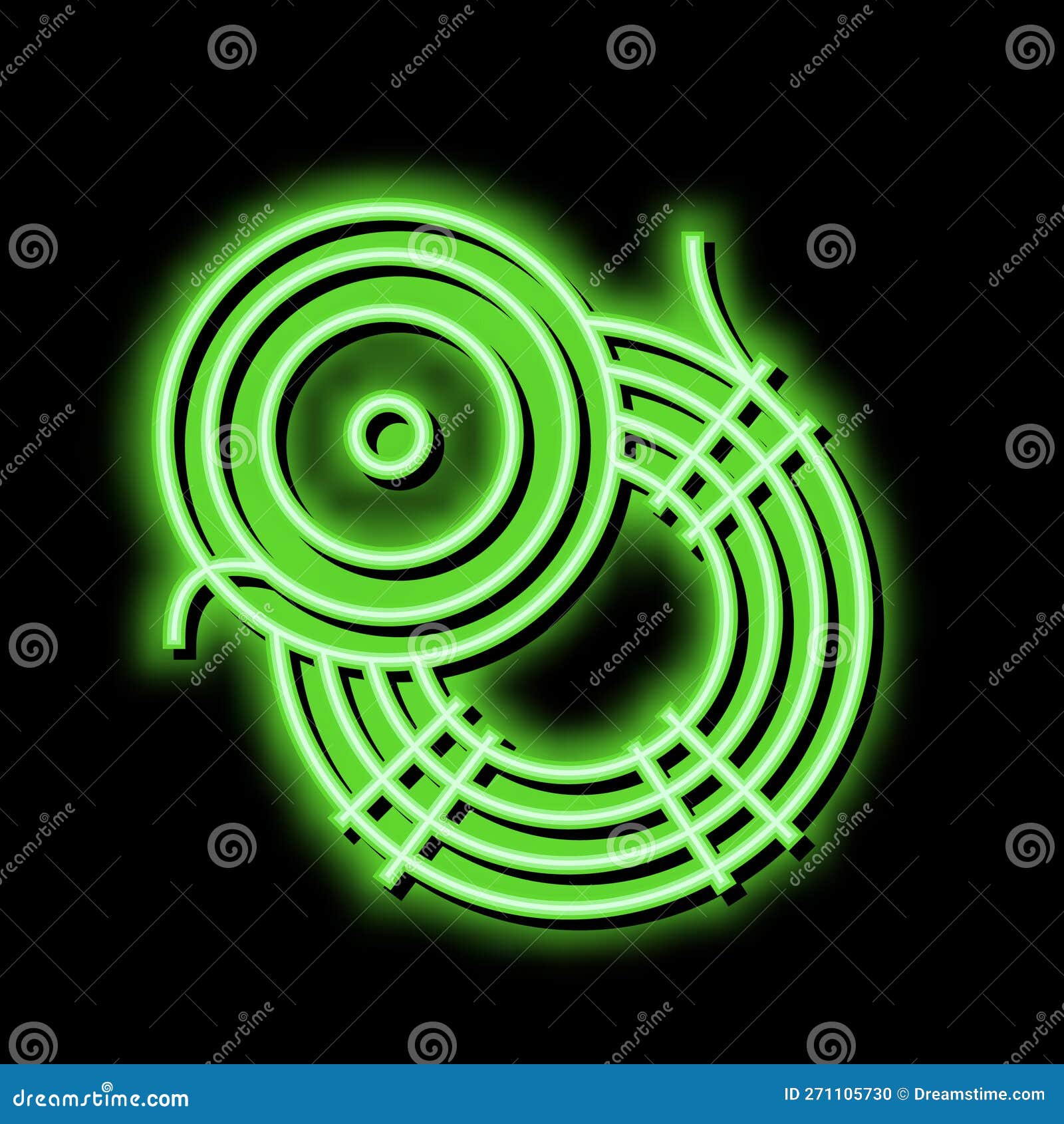 Fly Fishing Line Neon Glow Icon Illustration Stock Vector
