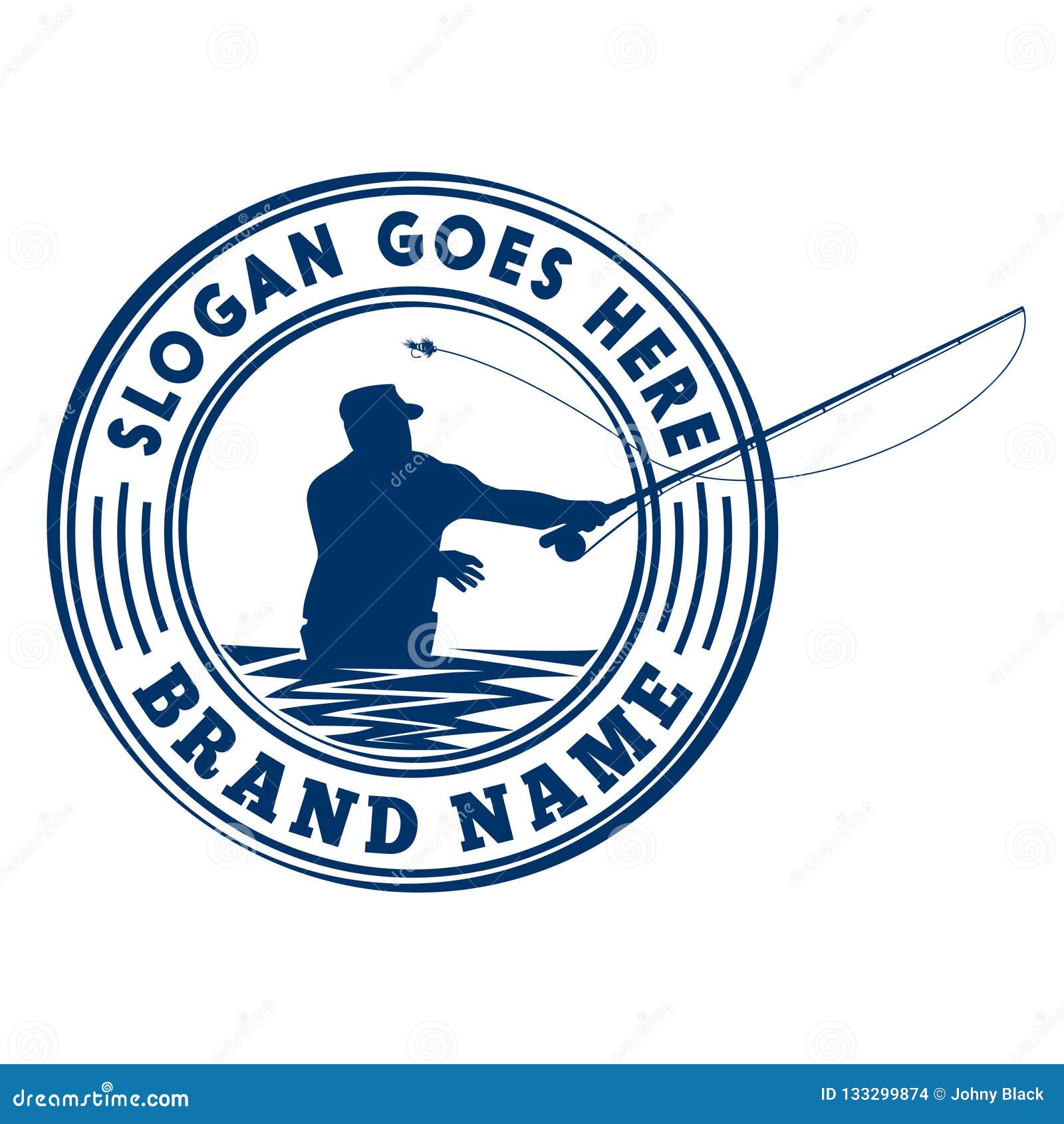 Fly Fishing Logo Design Template. Vector and Illustration Design Template.  Stock Vector - Illustration of print, shape: 133299874