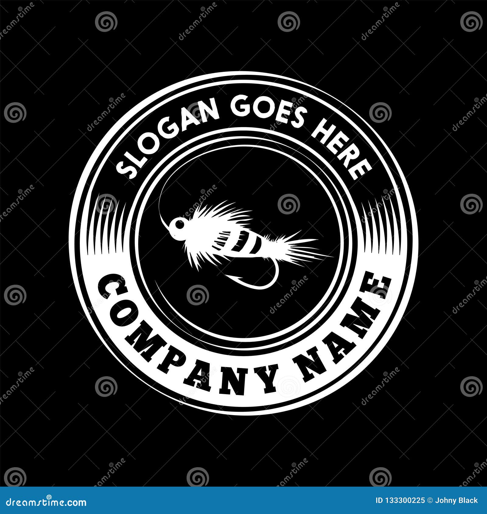 Fly Fishing Logo Design Template. Vector and Illustration. Stock