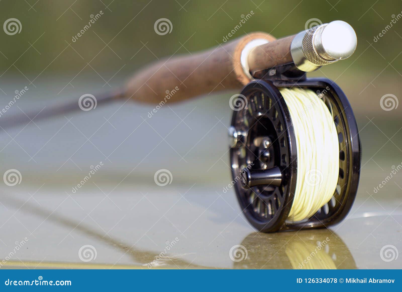 Fly fishing rod for pike stock photo. Image of fishing - 126334078