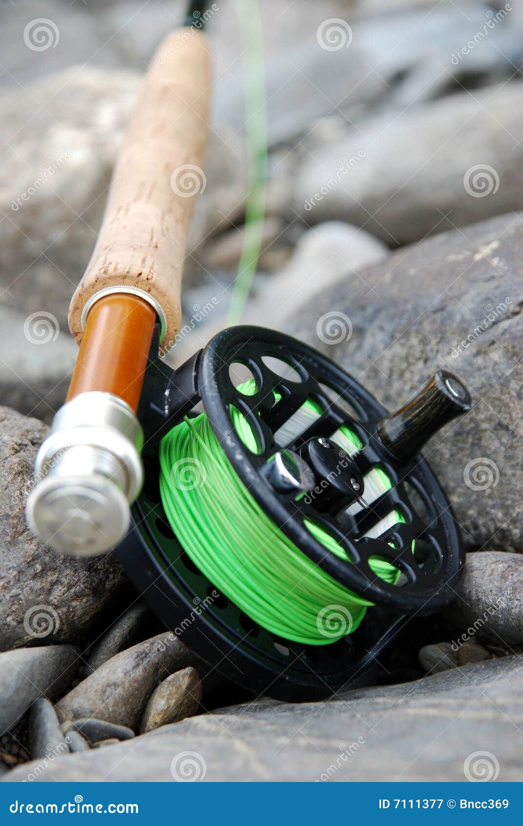 Fly Fishing Rod and Reel stock image. Image of closeup 7111377