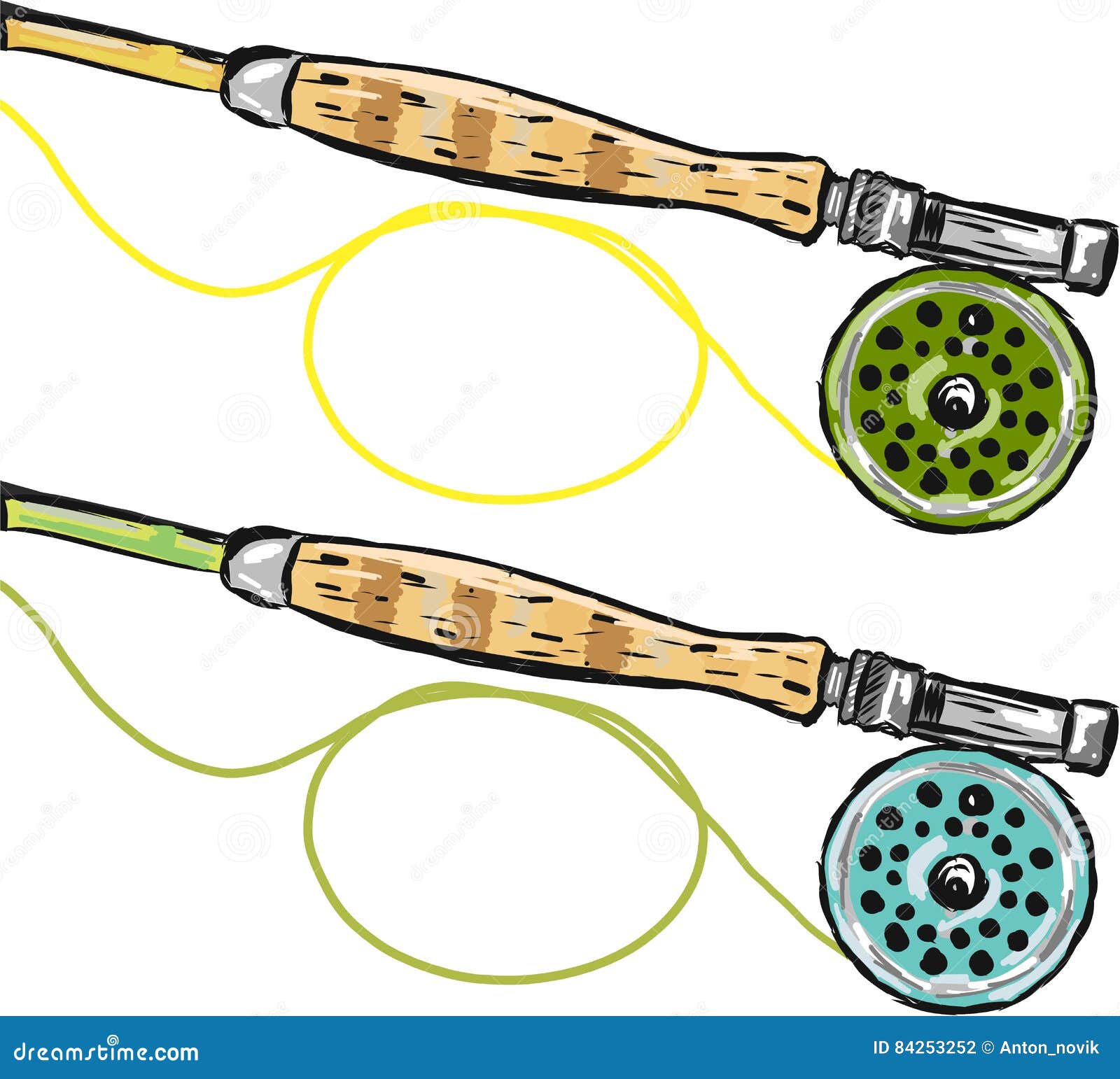 Fly Fishing Rods Vector Sketch Illustration Clip-art Image Stock Vector -  Illustration of drawing, element: 84253252