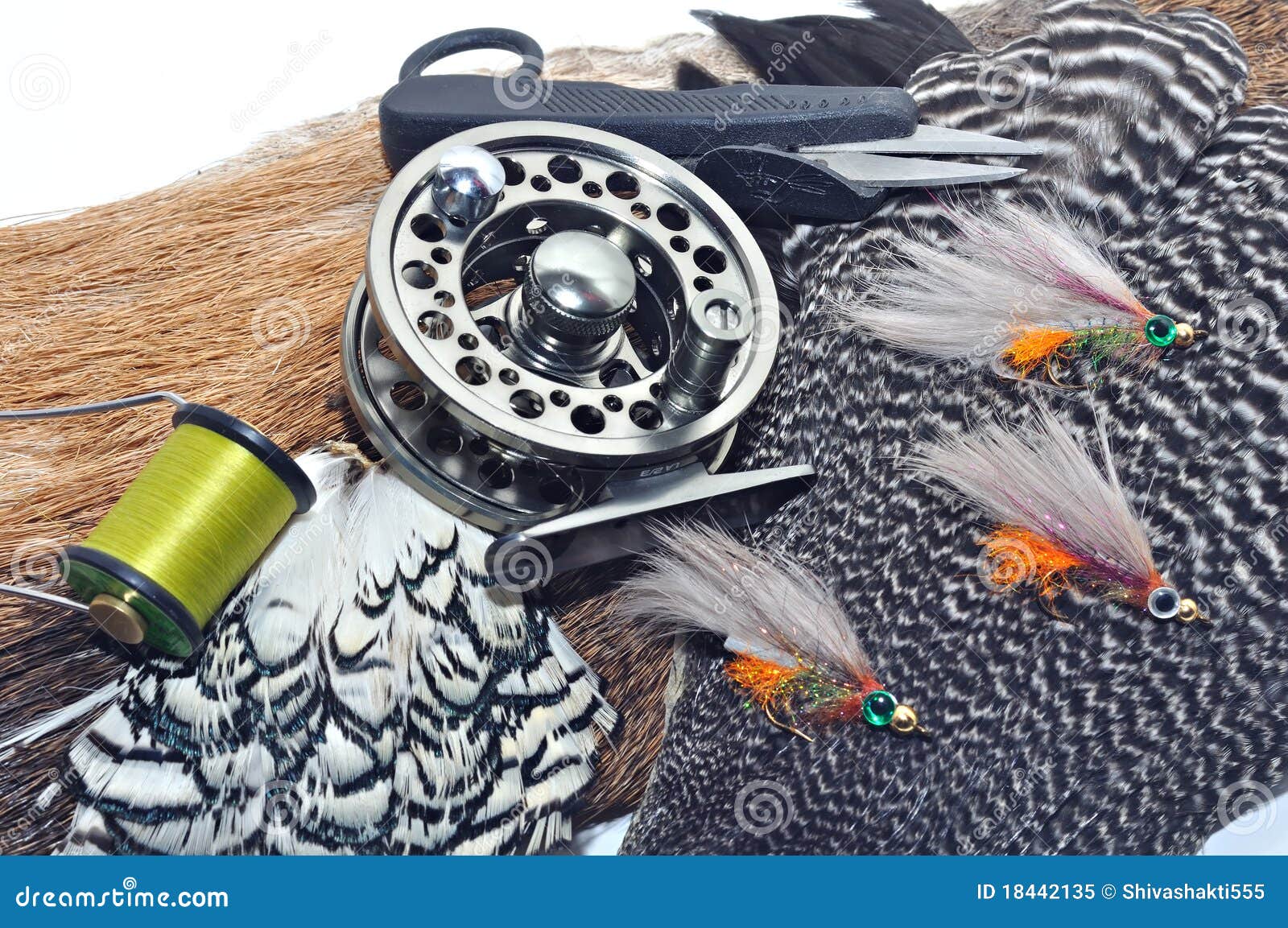 Flyfishing tackle stock image. Image of reflection, mountains 18442135