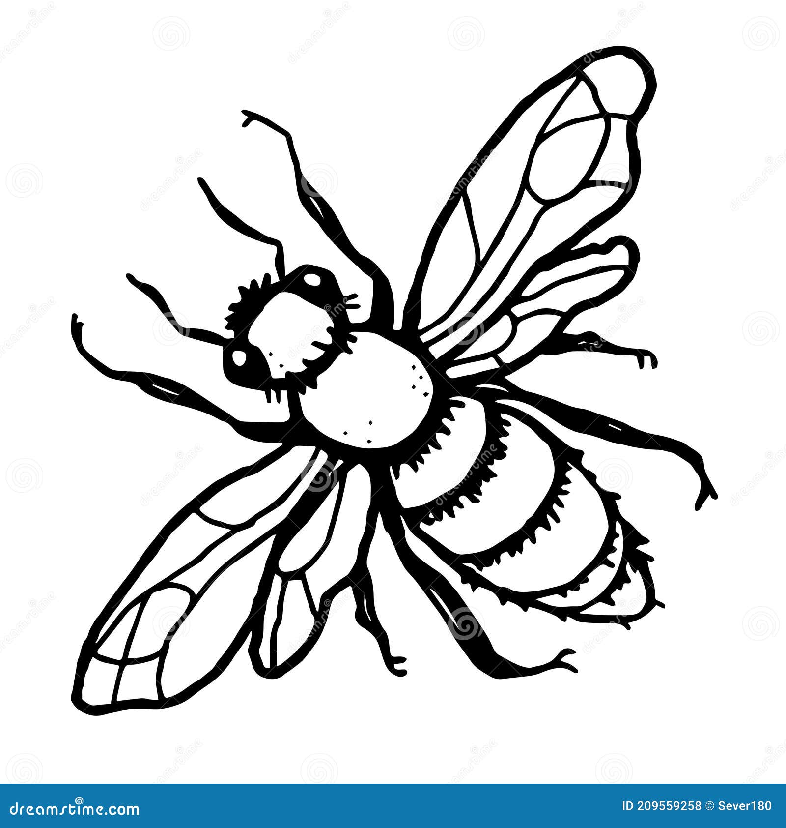Fly. Flat Outline Image. Vector Illustration Stock Vector