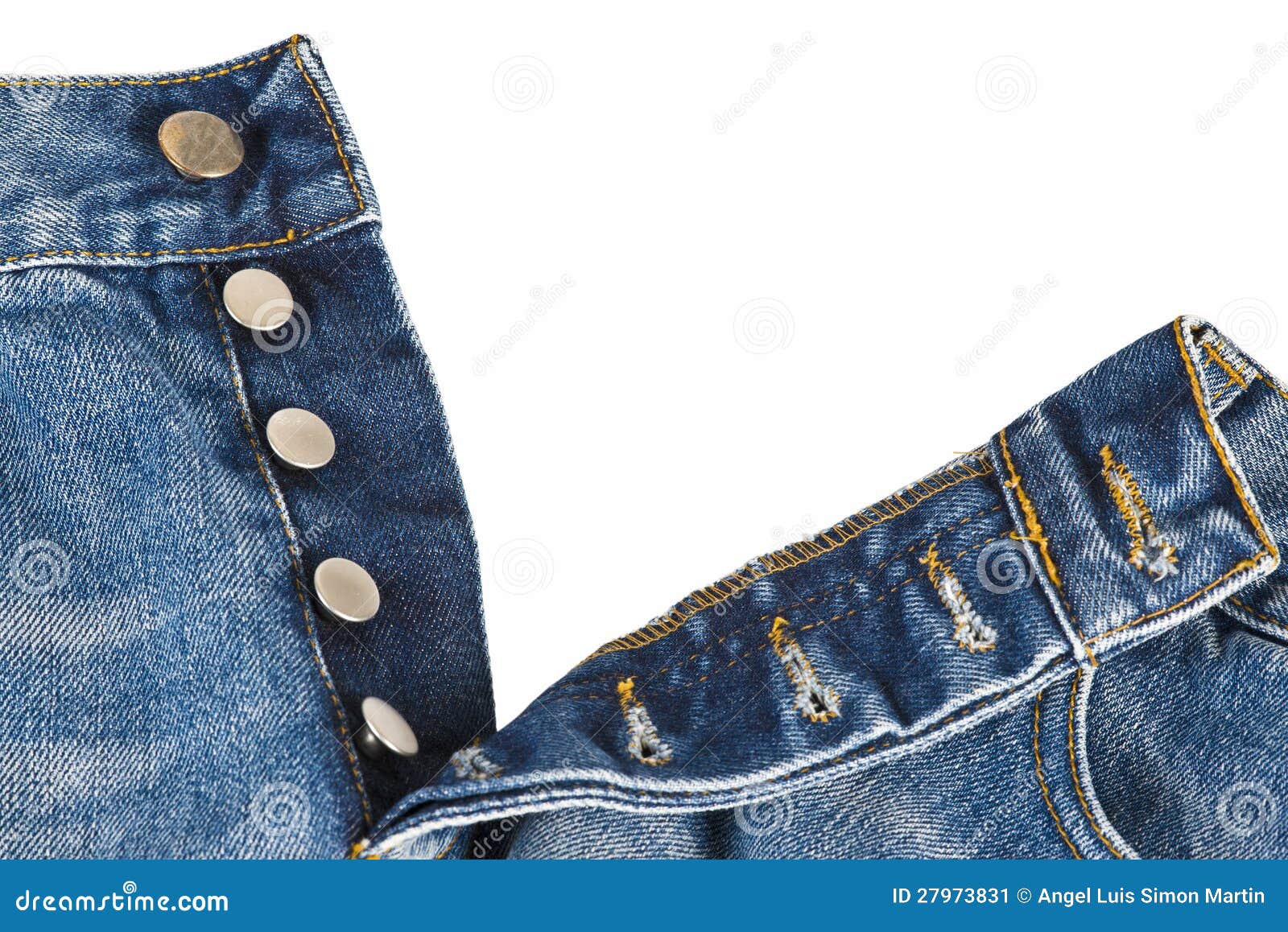 fly of the jeans with button closure