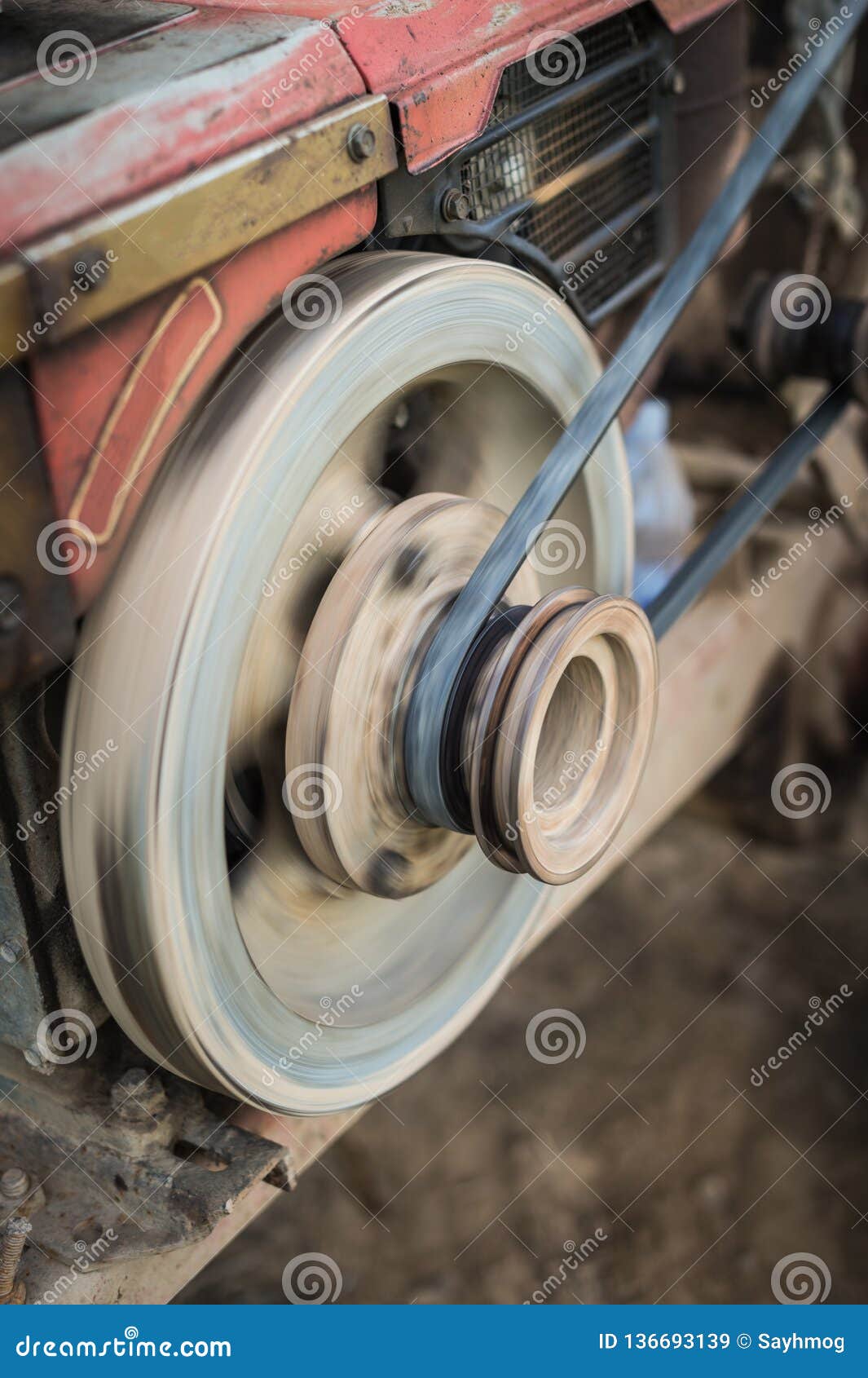 Fly wheel on engine power stock image. Image of diesel 136693139
