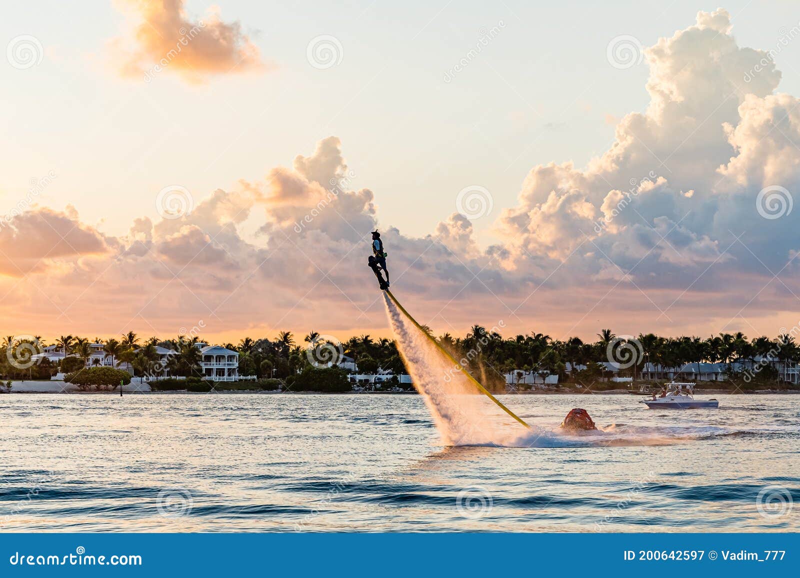Flyboard Extreme, Man Flyboarding at Sunset, Key West South Florida