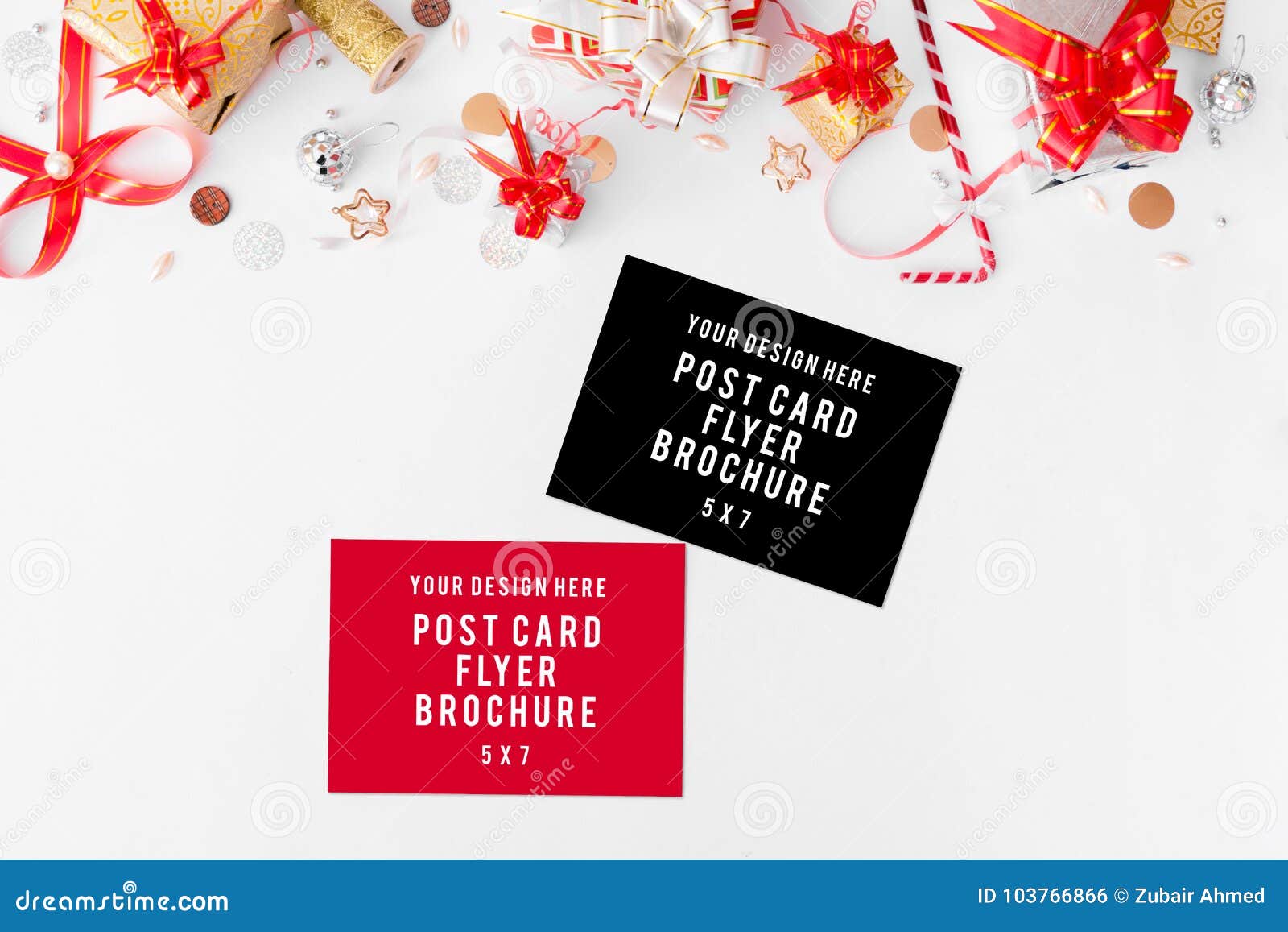 flyer christmas composition christmas gifts and decorations on flyer decorations