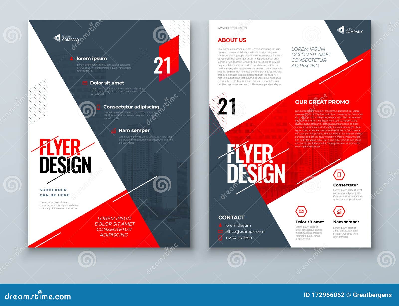 Flyer Design Red Modern Flyer Background Design Template Layout For Flyer Concept With Dynamic Line Shapes Vector Stock Vector Illustration Of Mockup Business 172966062
