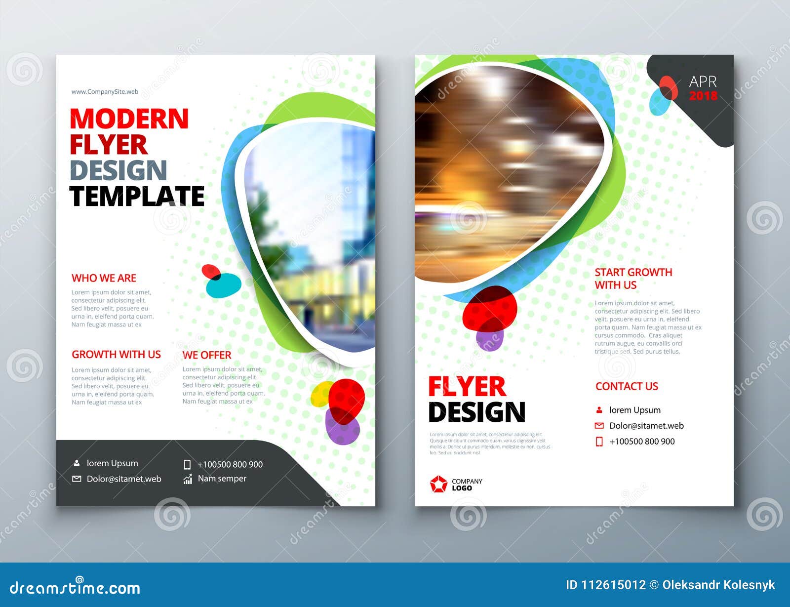 flyer template layout . business flyer, brochure, magazine or flier mockup in bright colors. 