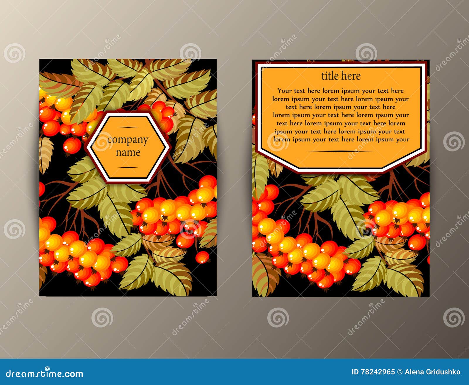 flyer template with rassian khokhloma ornament pattern.