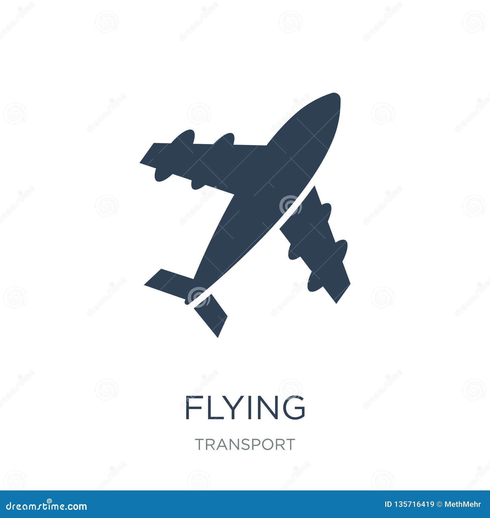 Flying Aeroplane Top View Icon in Trendy Design Style. Flying Aeroplane ...