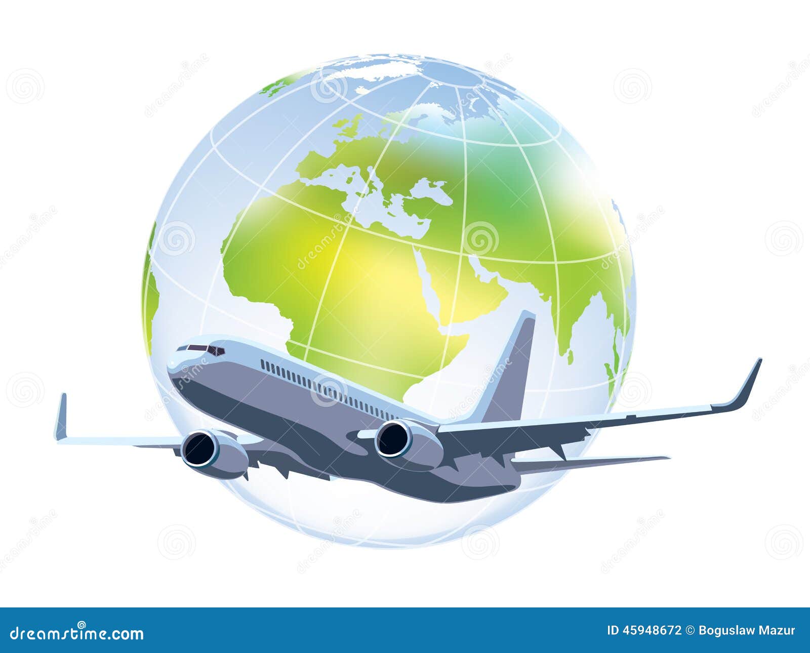 Flying airplane stock vector. Illustration of aviation - 45948672