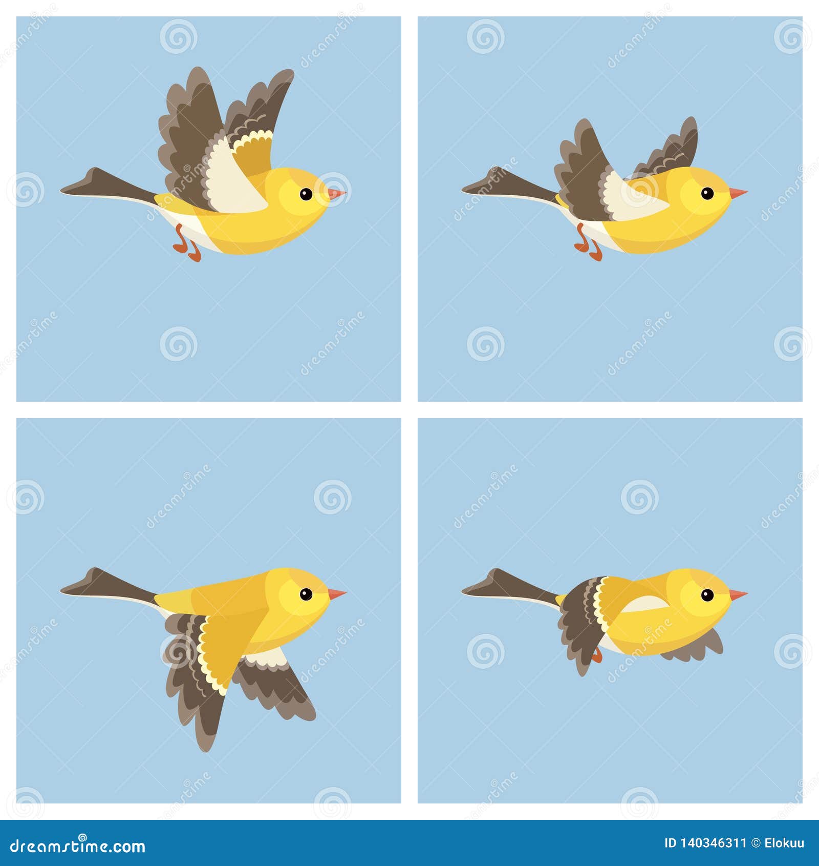 Download Flying American Goldfinch Female Animation Sprite Sheet ...