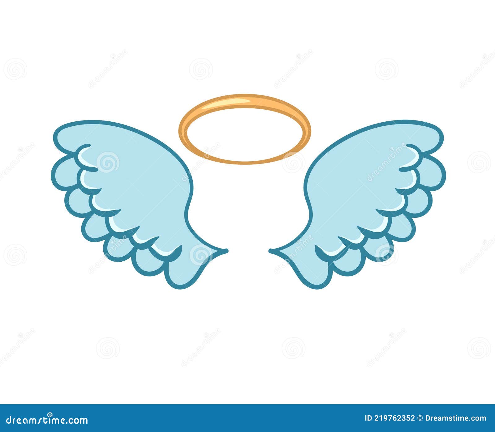 Flying Angel Wings Flat with Golden Halo. Stock Vector - Illustration of animal, abstract: 219762352 Flying Angel Wings Flat with Golden Halo. Stock Vector - Illustration of animal, abstract: 219762352