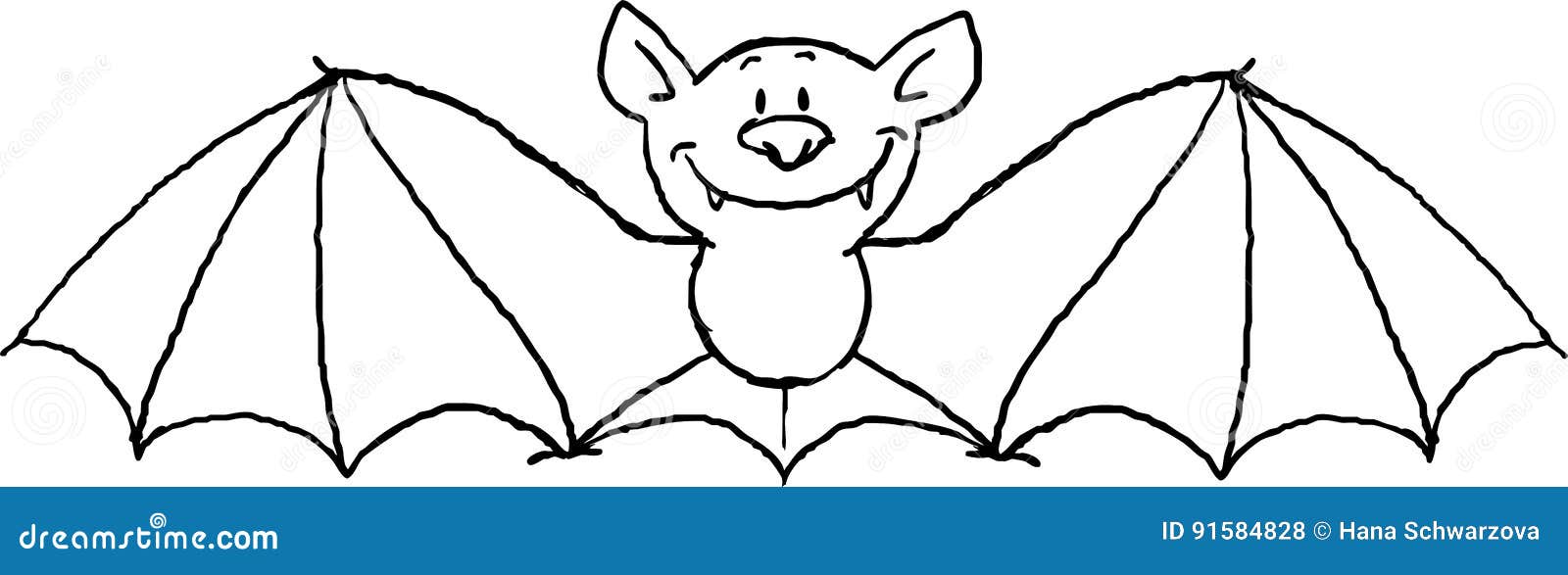 Flying Bat Cartoon Isolated on White - Black and White Vector Stock Vector  - Illustration of mouse, comic: 91584828
