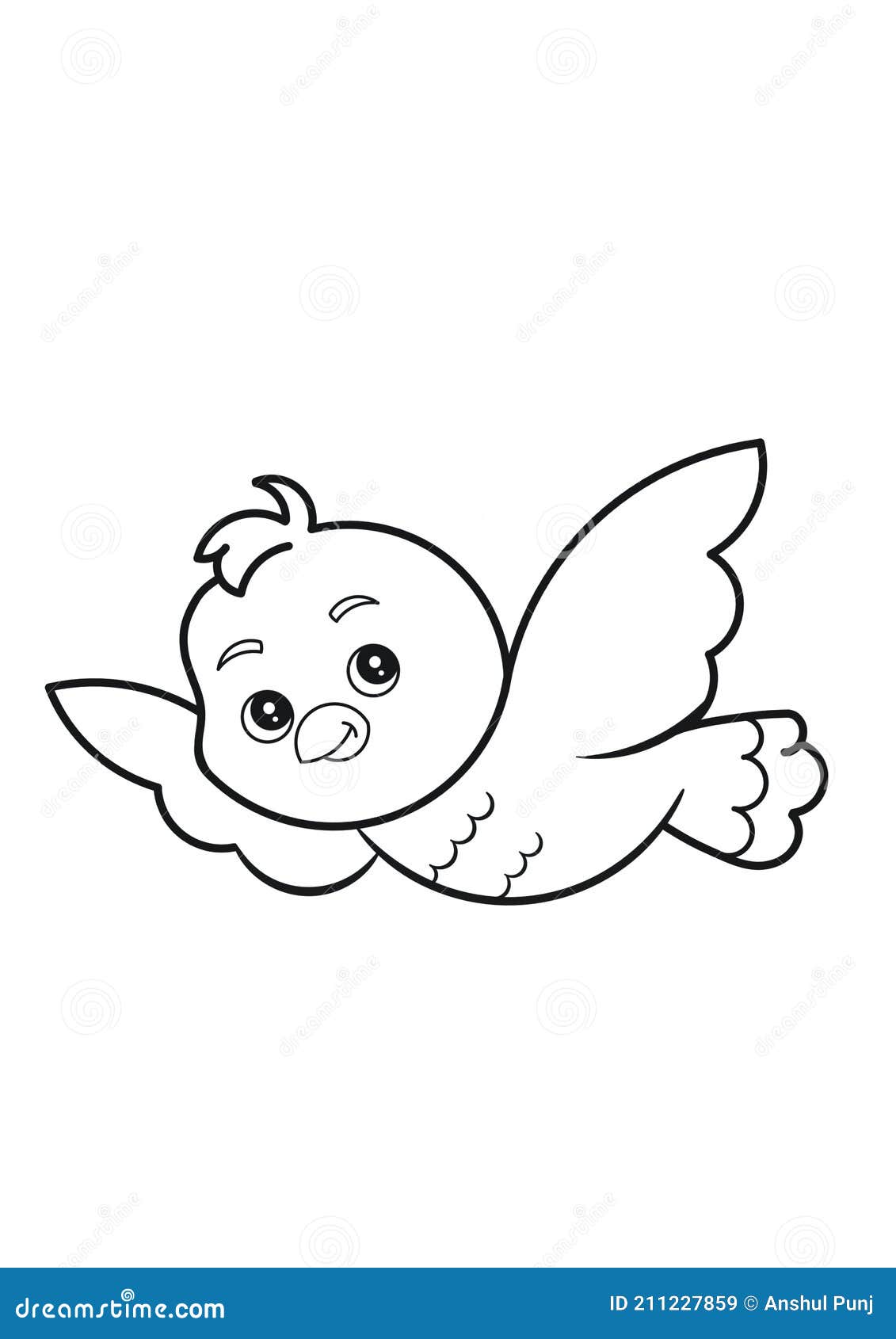 Flying Bird Coloring Page for Book Publishing Printing Printable ...