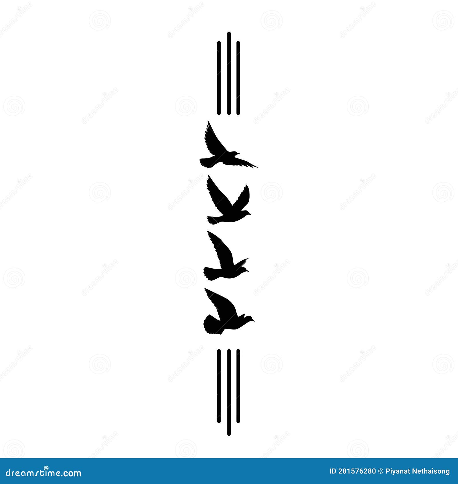the flying birds illustration isolated on a white background. a flock of  flying animals in a simple design for a decorative element and tattoo.  4688156 Stock Photo at Vecteezy