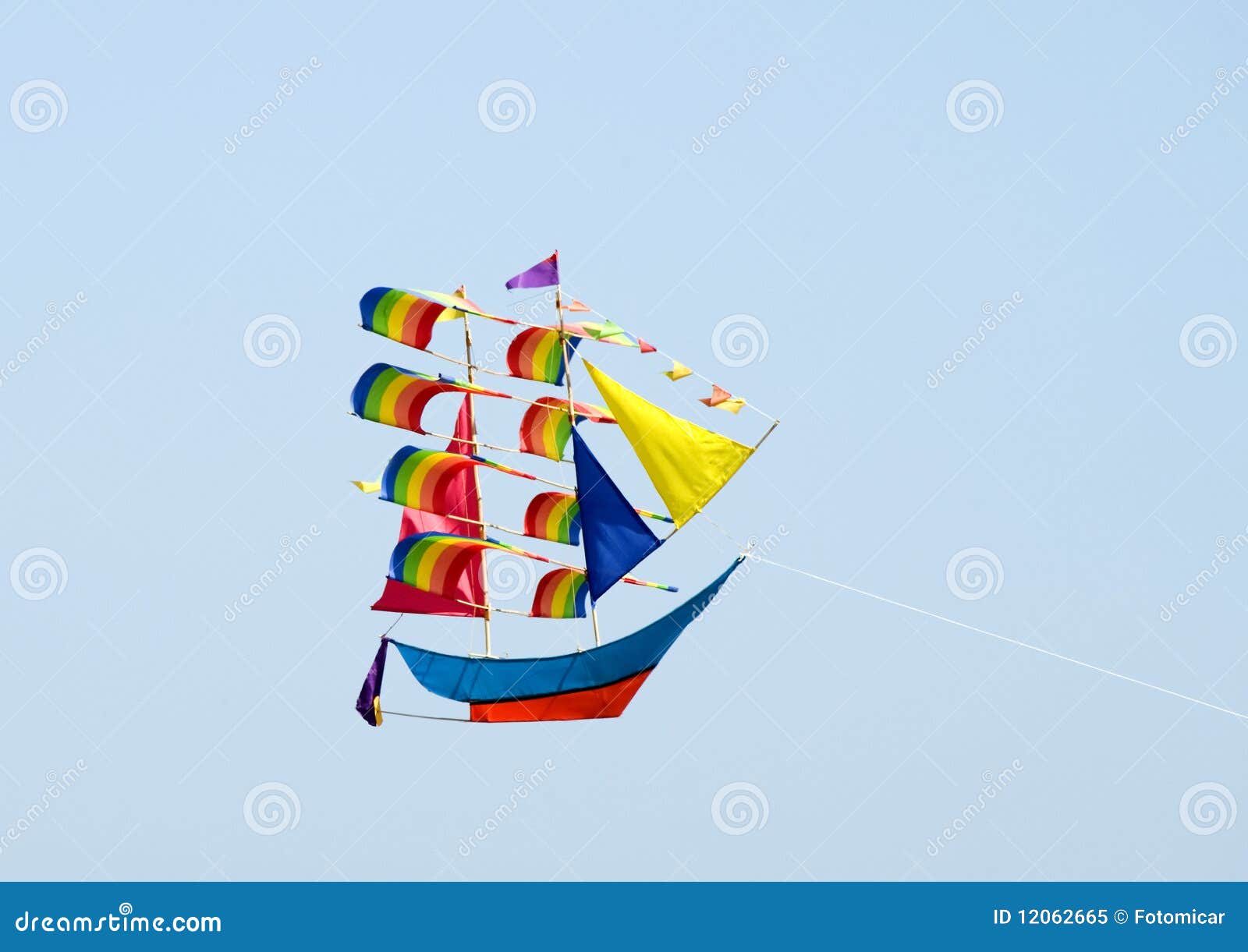 Flying Boat Shaped Kite stock image. Image of blue, sails 